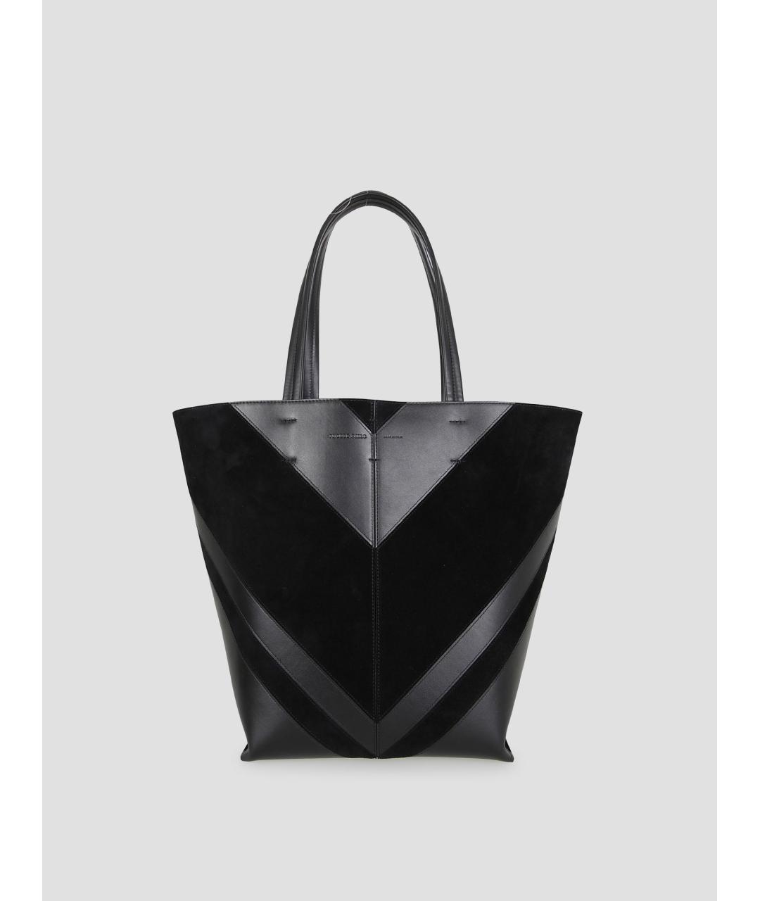 PHOEBE PHILO Черная кожаная сумка тоут, фото 4