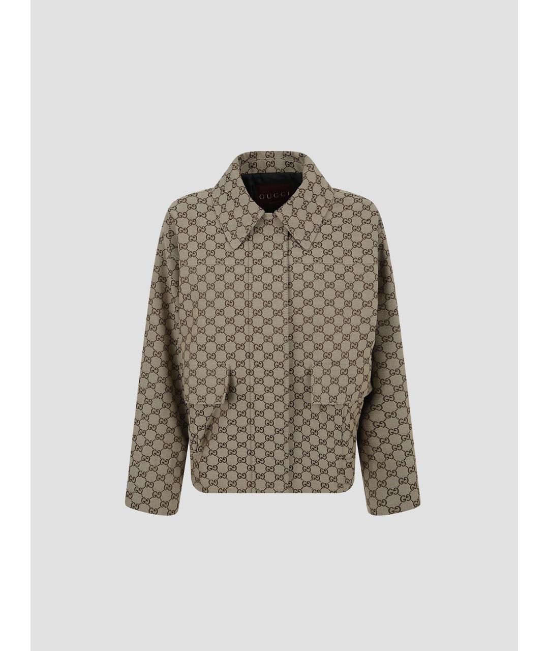 GUCCI Бежевая хлопковая куртка, фото 4