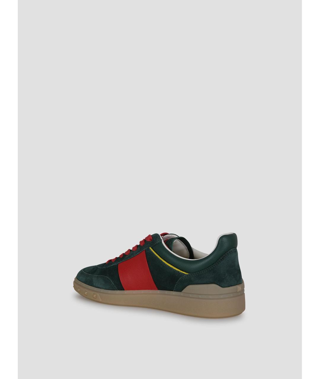 VALENTINO Зеленые замшевые низкие кроссовки / кеды, фото 3