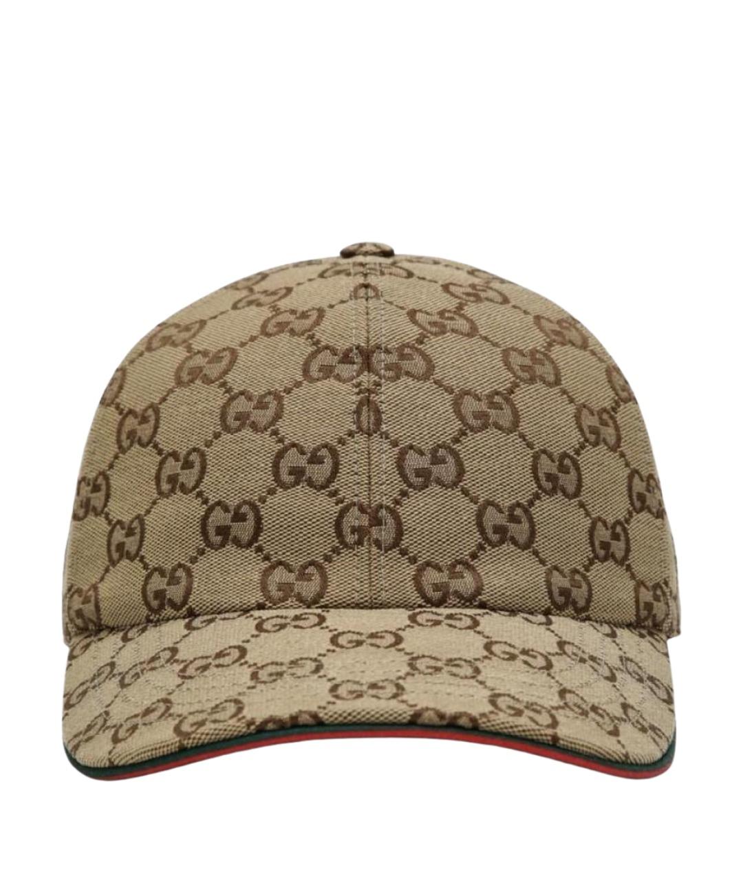 GUCCI Бежевая хлопковая кепка, фото 1