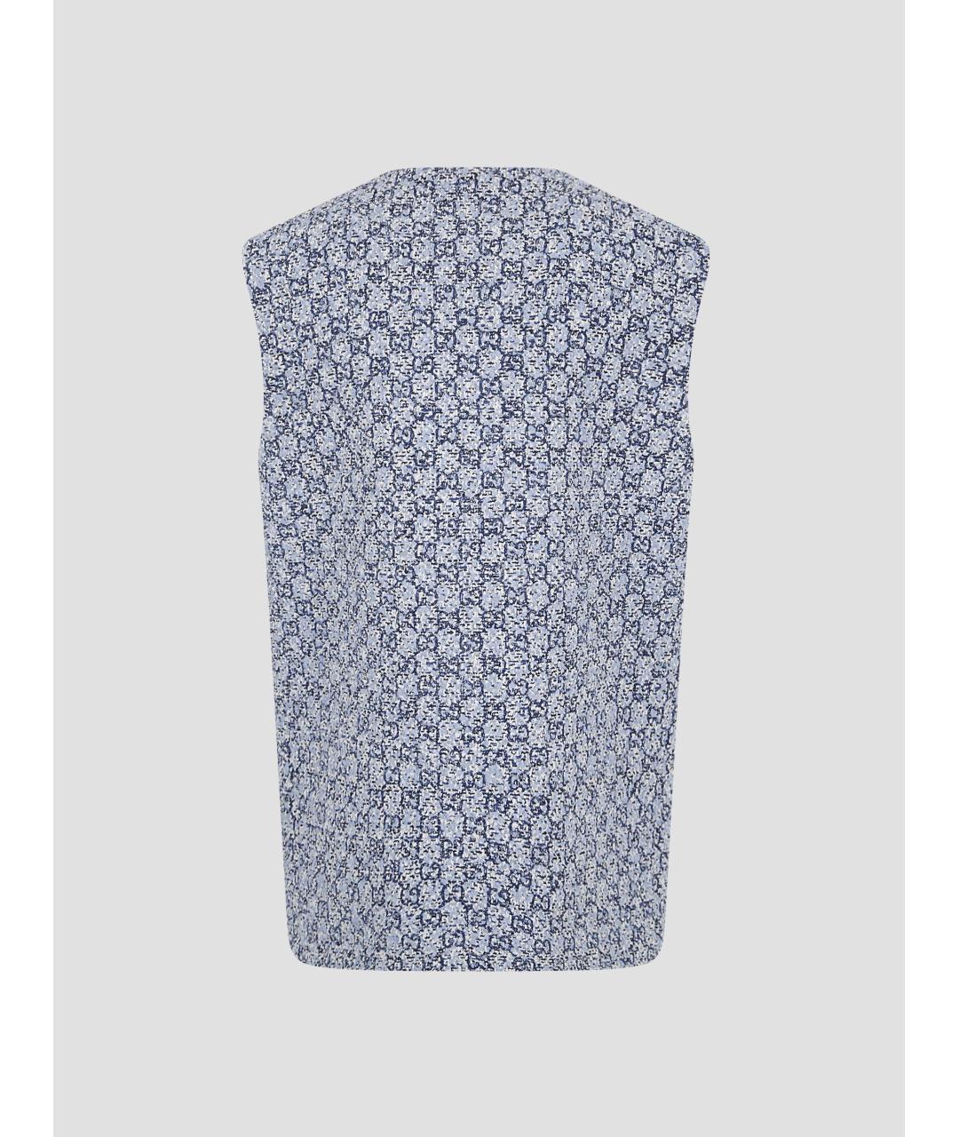GUCCI Голубой хлопковый жилет, фото 2