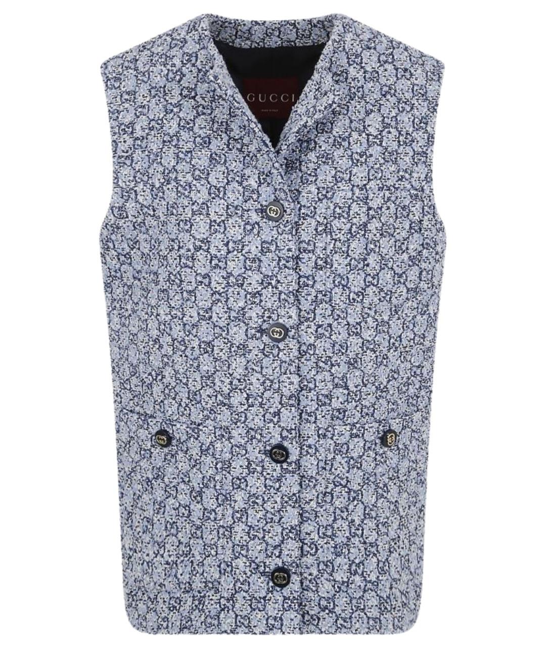 GUCCI Голубой хлопковый жилет, фото 1