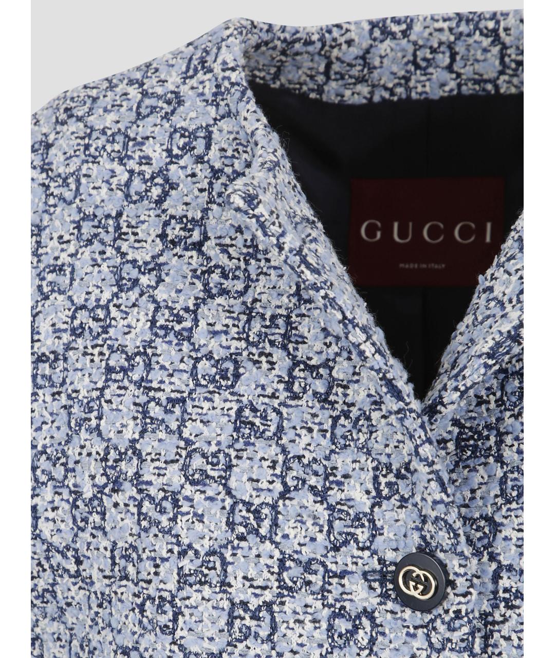 GUCCI Голубой хлопковый жилет, фото 3