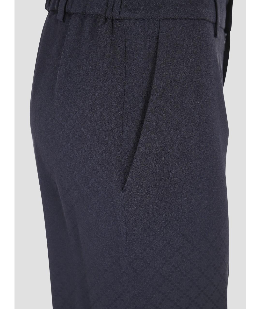 GUCCI Темно-синие вискозные брюки широкие, фото 3
