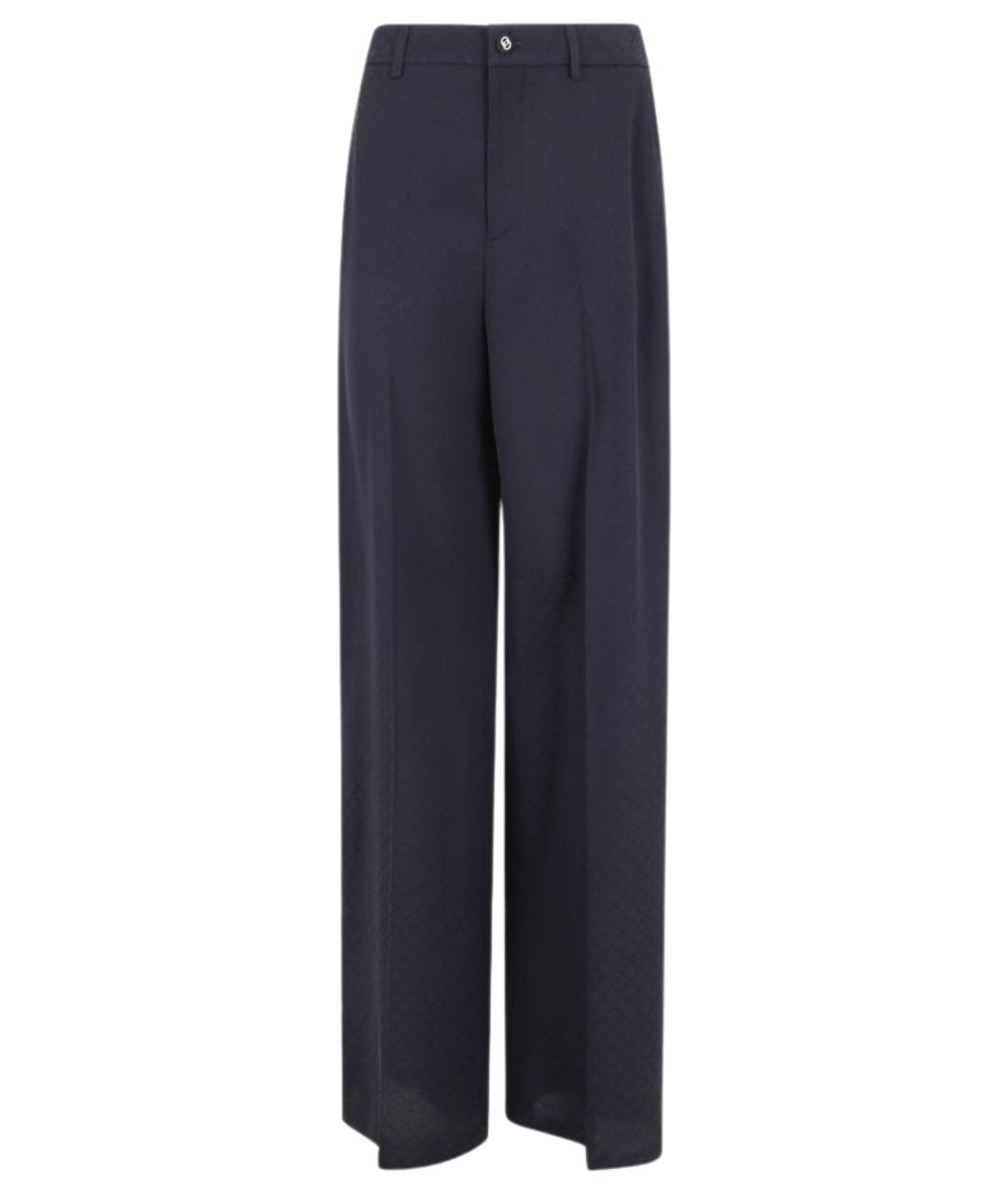 GUCCI Темно-синие вискозные брюки широкие, фото 1