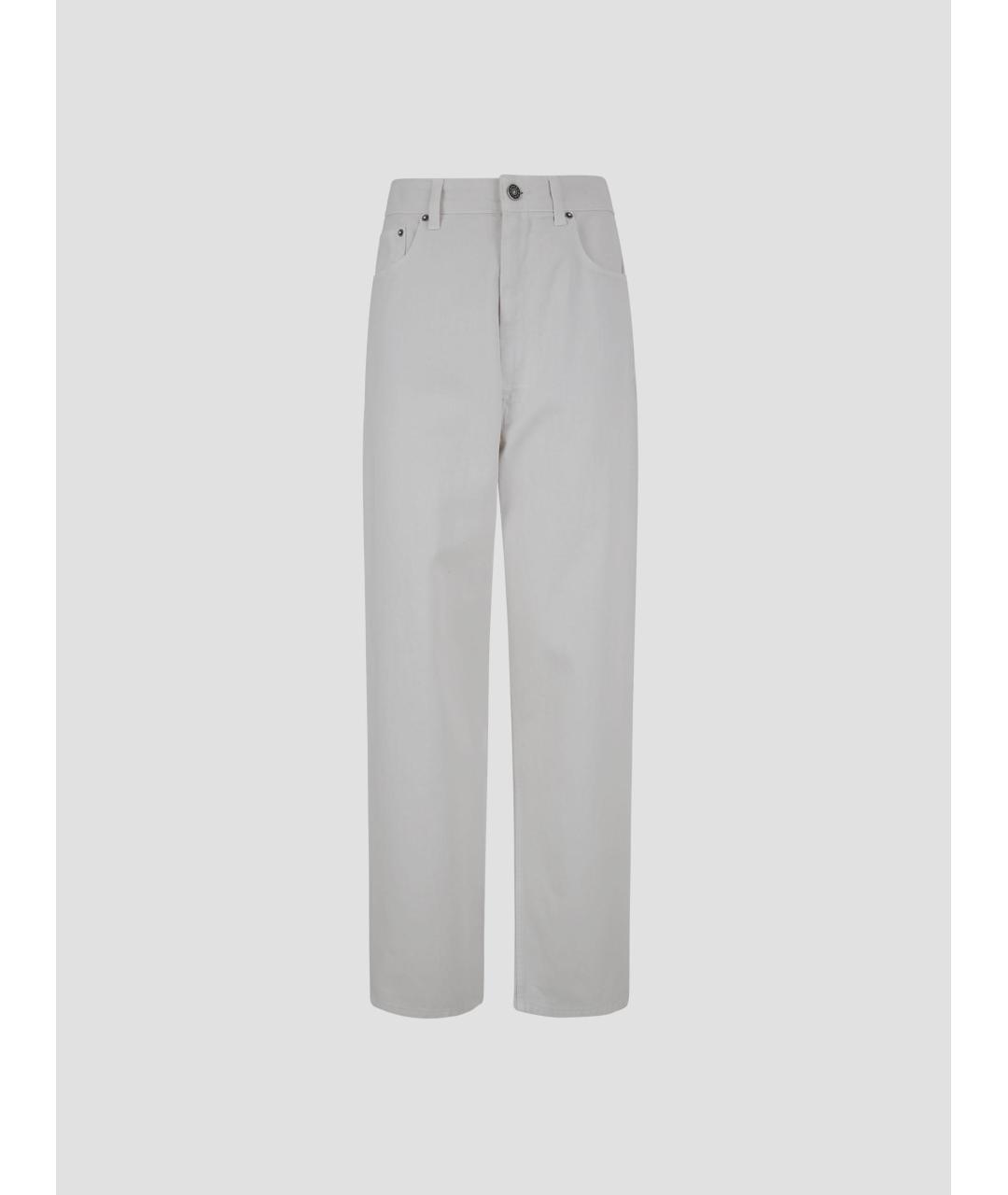 PHOEBE PHILO Белые хлопковые прямые джинсы, фото 4