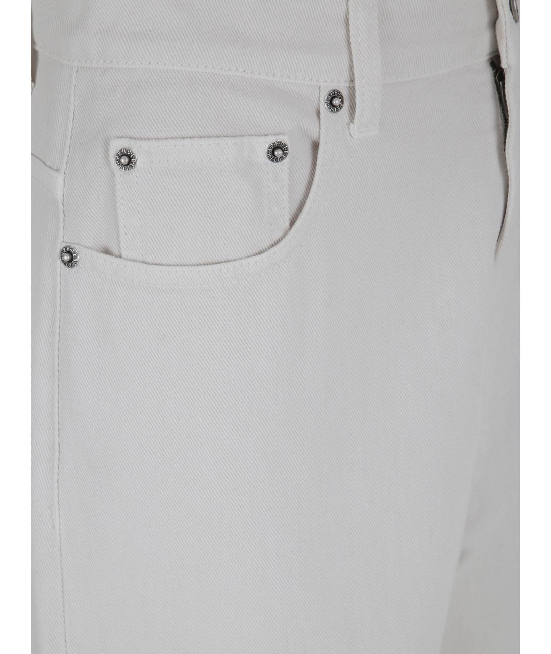 PHOEBE PHILO Белые хлопковые прямые джинсы, фото 3