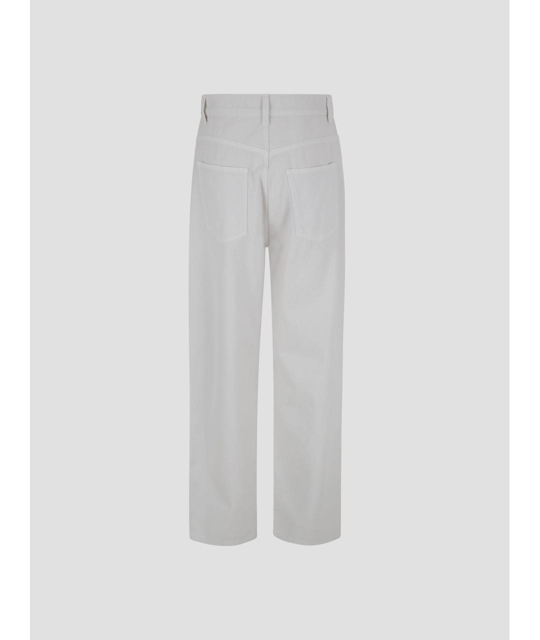 PHOEBE PHILO Белые хлопковые прямые джинсы, фото 2