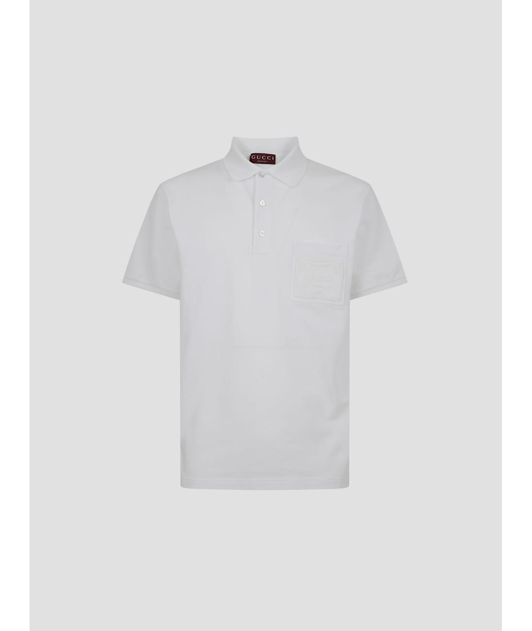 GUCCI Белое хлопковое поло с коротким рукавом, фото 4