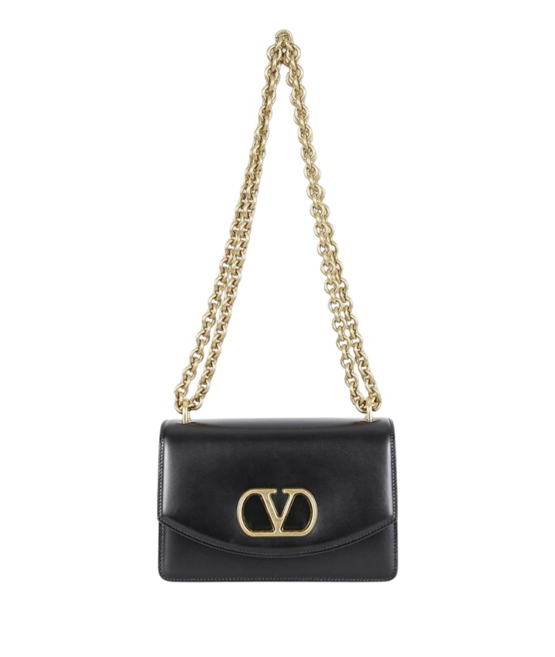 VALENTINO Черная кожаная сумка через плечо, фото 1