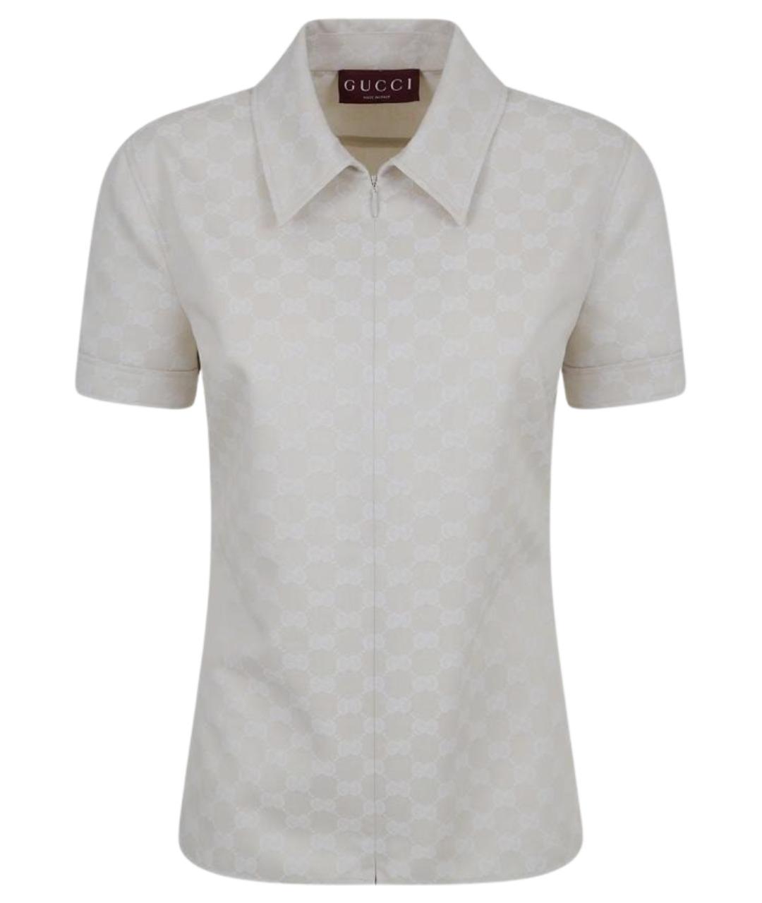 GUCCI Бежевая хлопковая рубашка, фото 1