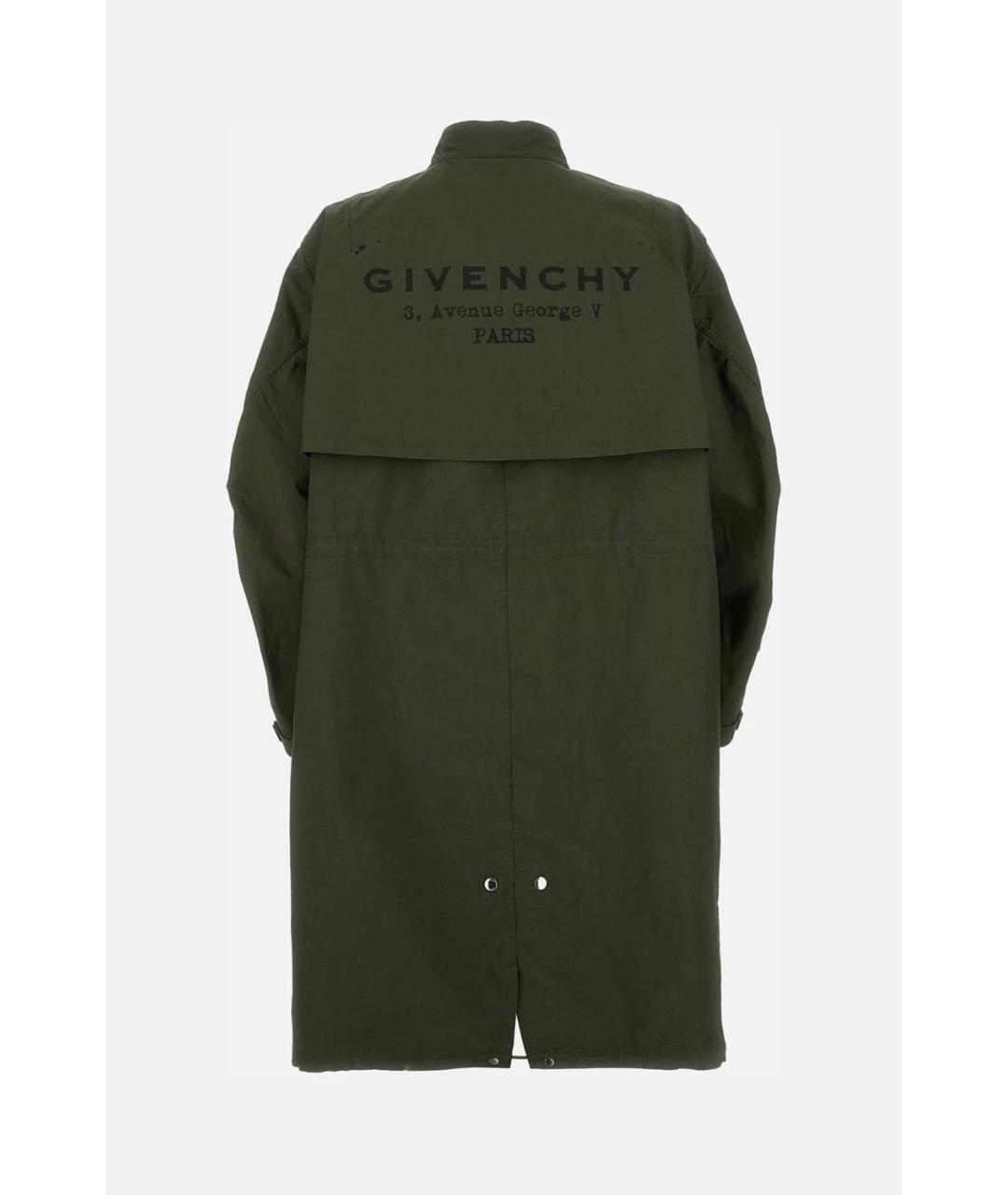 GIVENCHY Хаки хлопко-эластановая парка, фото 2