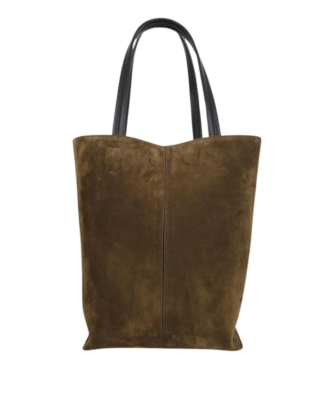 PHOEBE PHILO Зеленая замшевая сумка тоут, фото 1