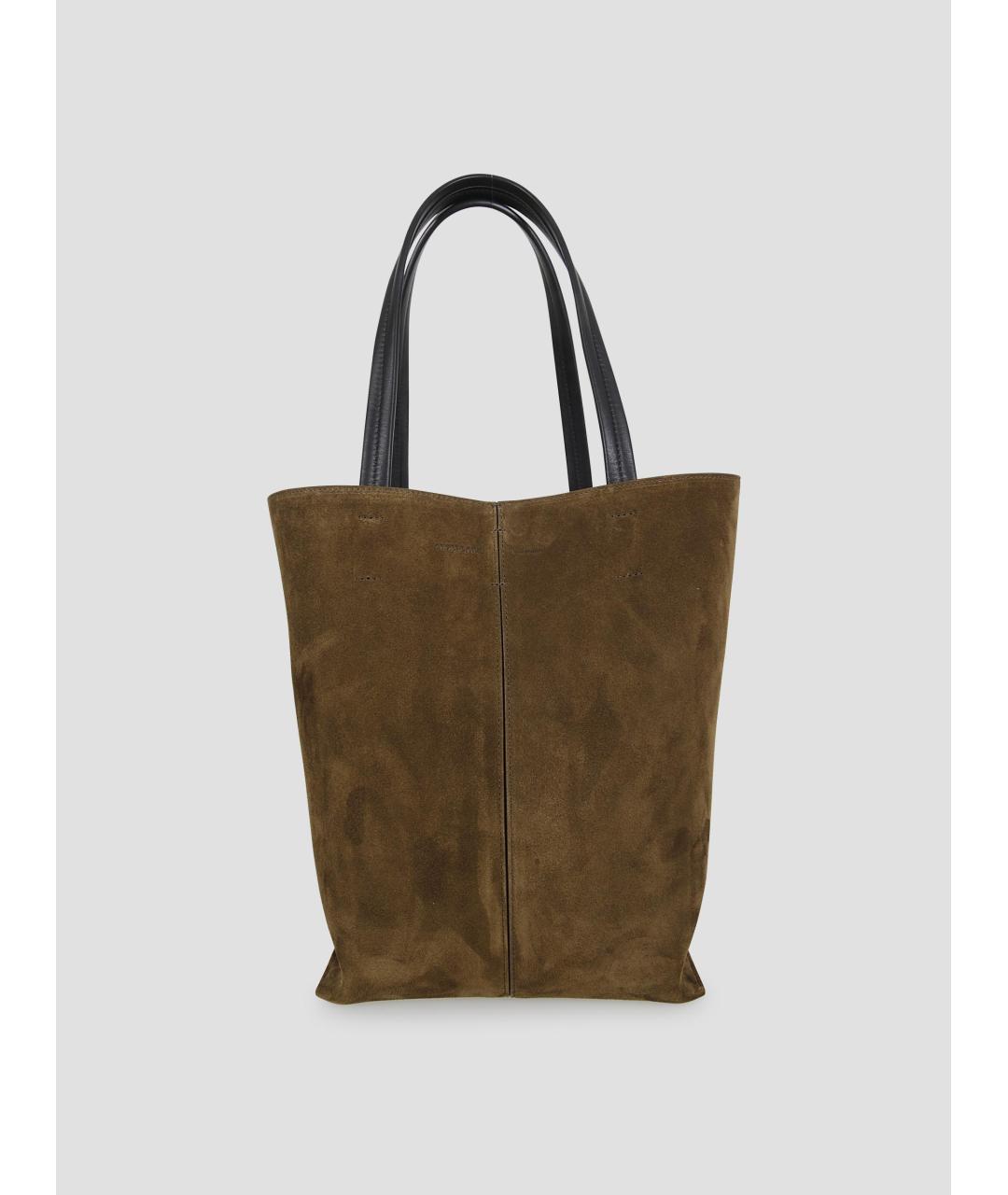 PHOEBE PHILO Зеленая замшевая сумка тоут, фото 3