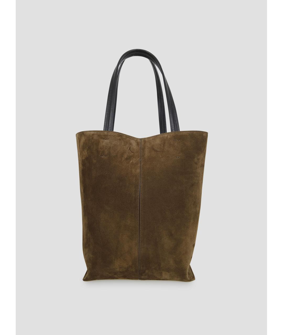 PHOEBE PHILO Зеленая замшевая сумка тоут, фото 4