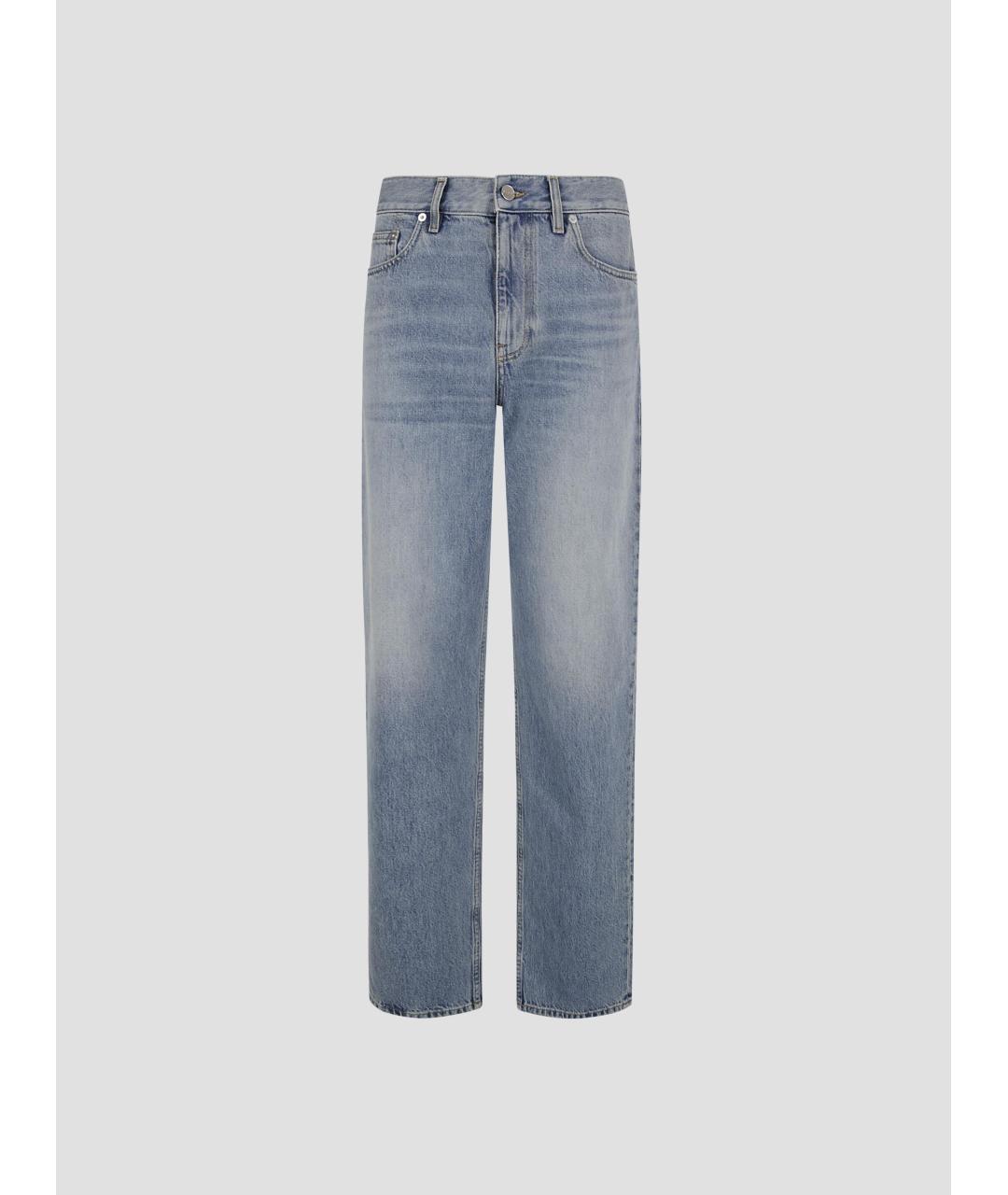 GUCCI Голубые хлопковые прямые джинсы, фото 4