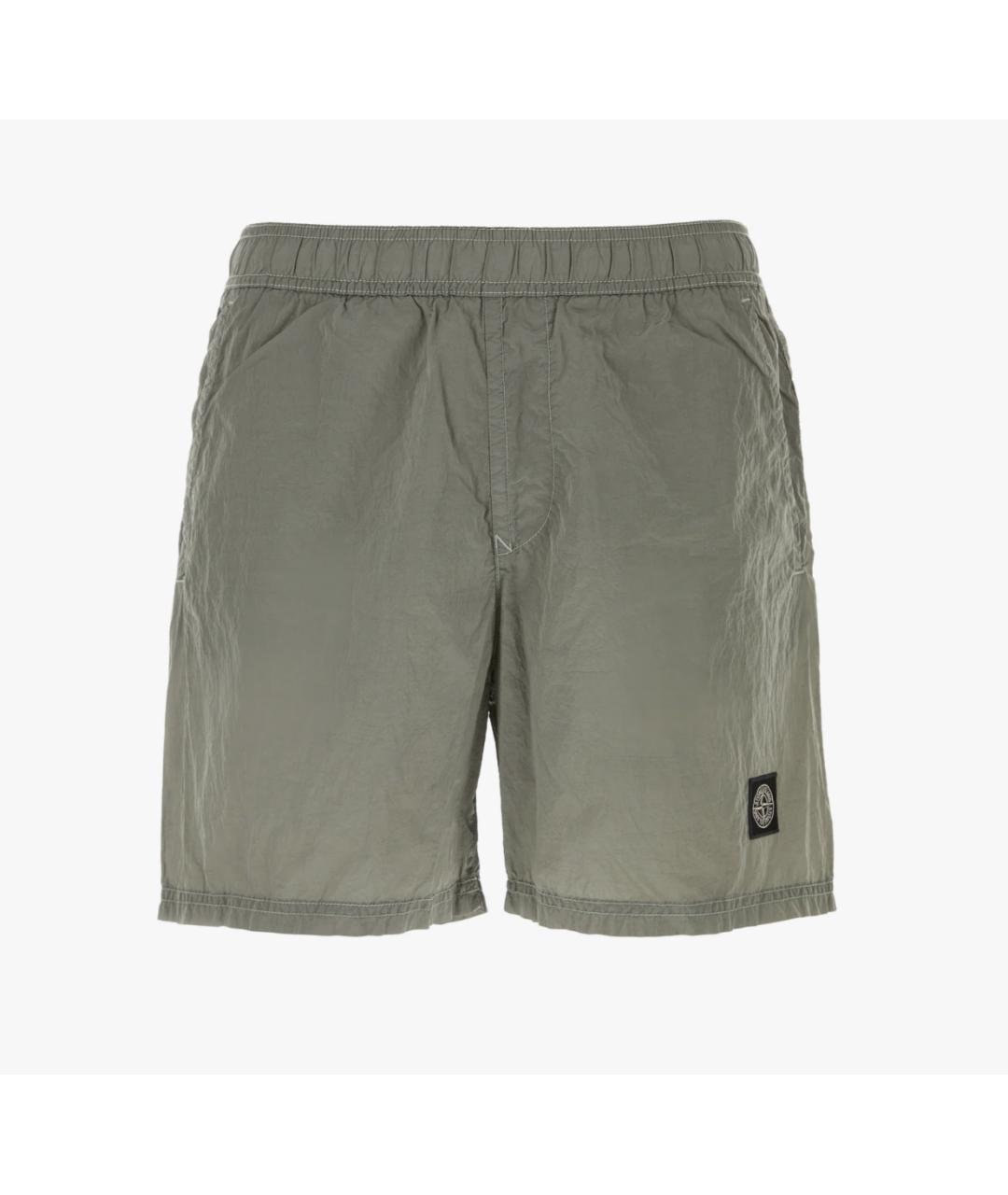 STONE ISLAND Серые полиамидовые шорты, фото 1