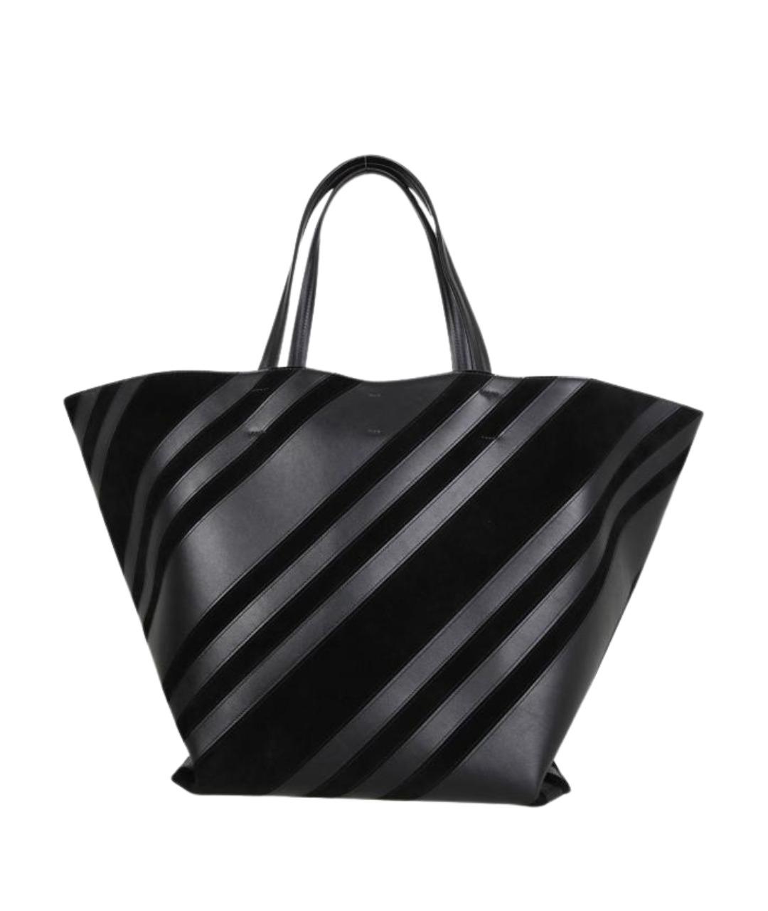 PHOEBE PHILO Черная кожаная сумка тоут, фото 1