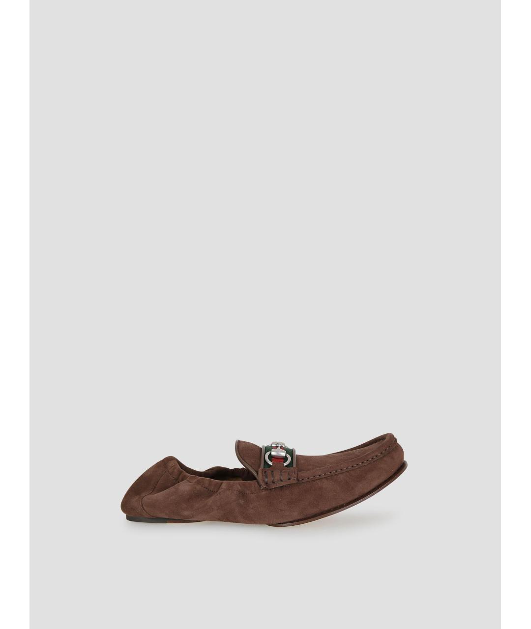 GUCCI Коричневые замшевые лоферы, фото 4