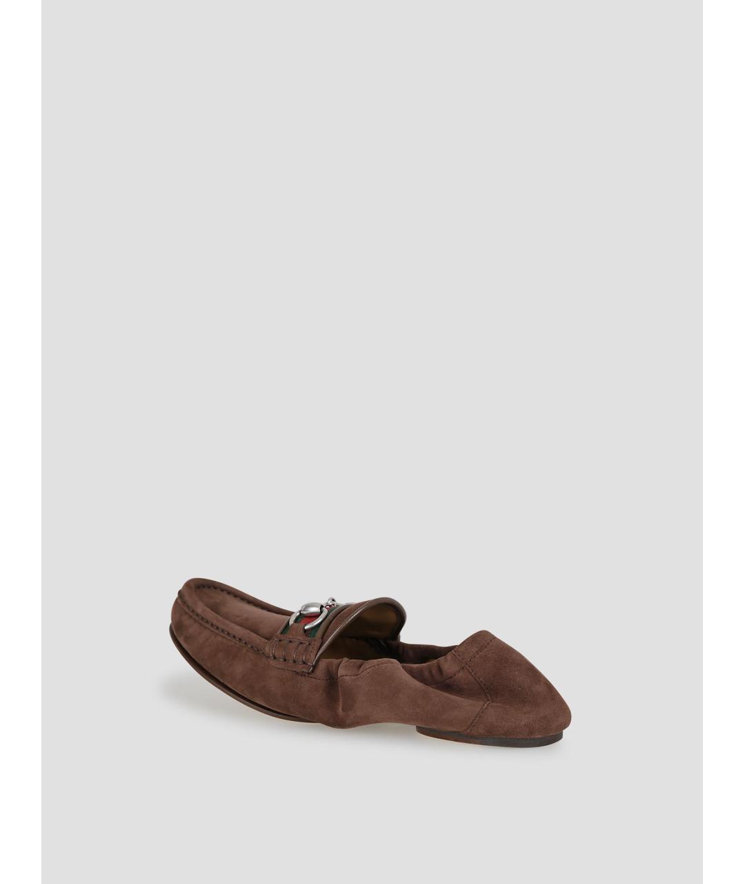 GUCCI Коричневые замшевые лоферы, фото 3