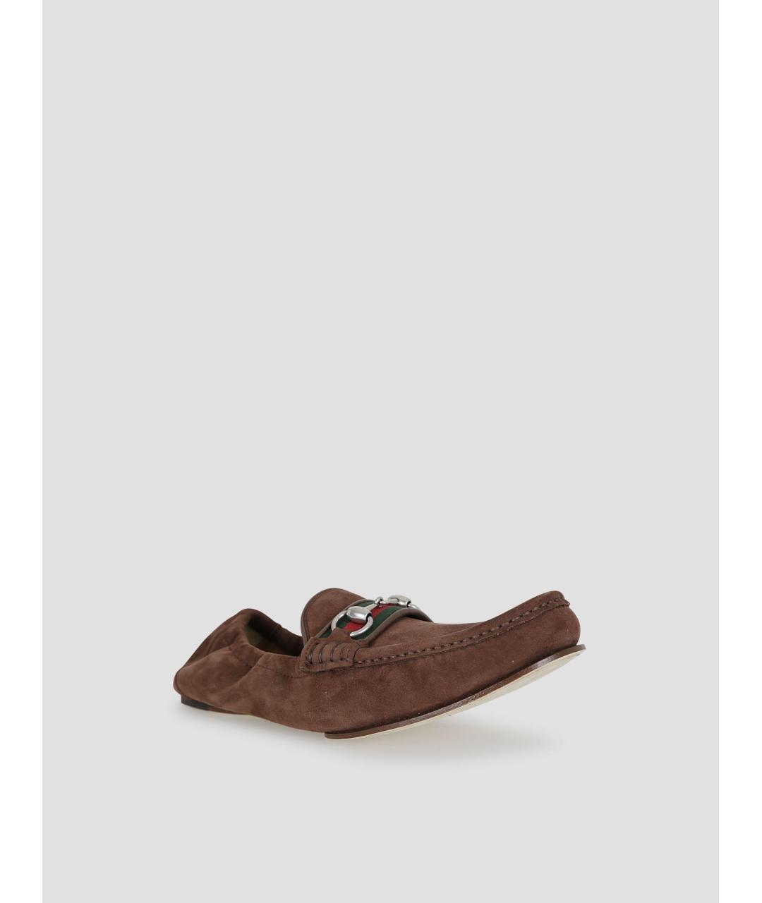 GUCCI Коричневые замшевые лоферы, фото 2