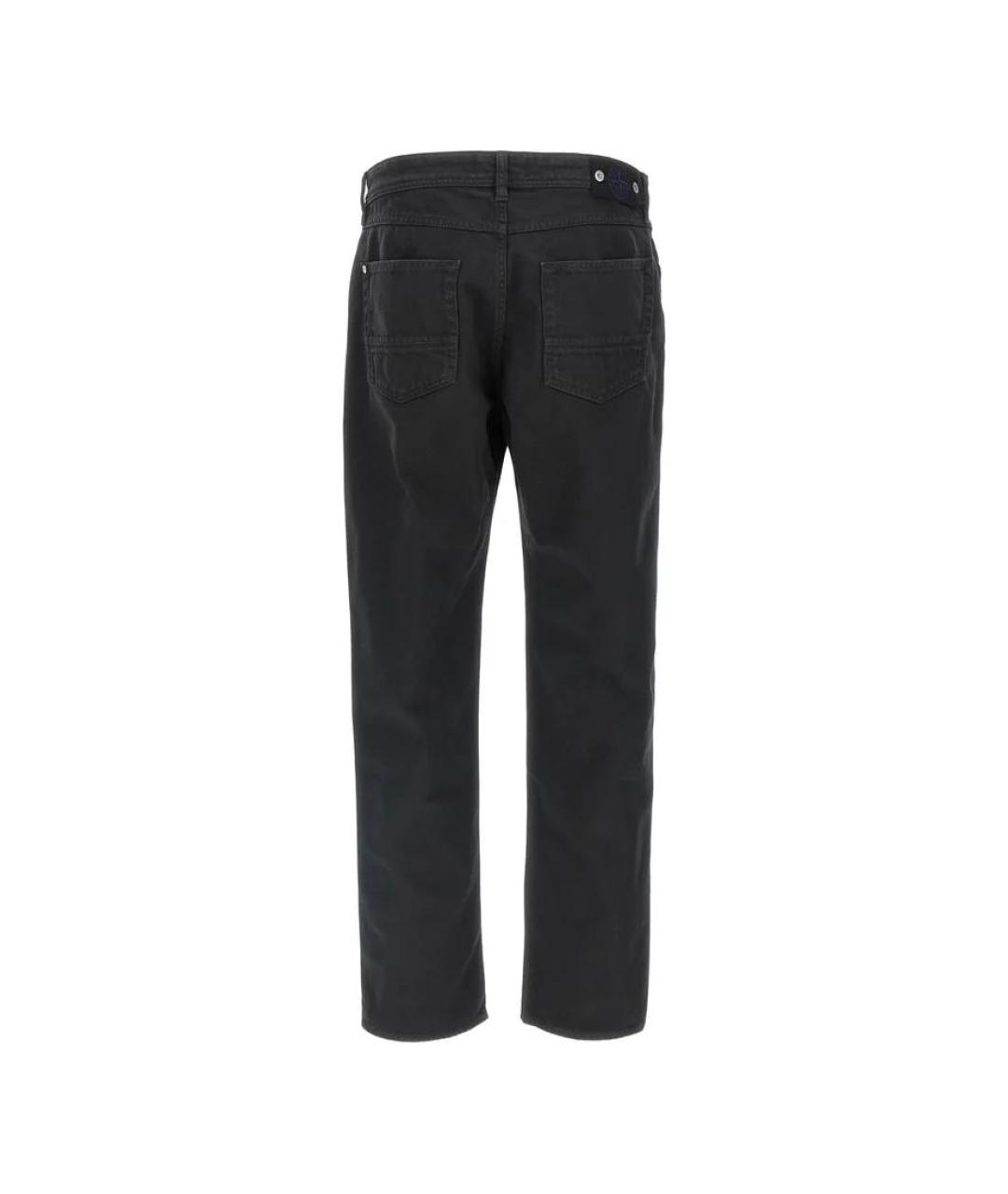 STONE ISLAND Черные хлопковые прямые джинсы, фото 2