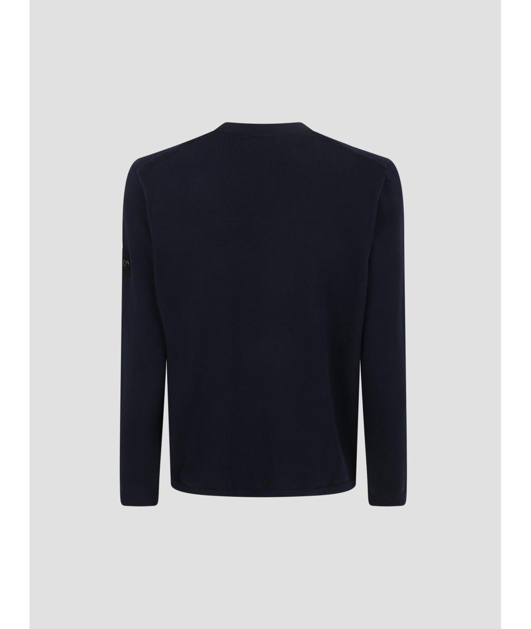 STONE ISLAND Темно-синий хлопковый джемпер / свитер, фото 2