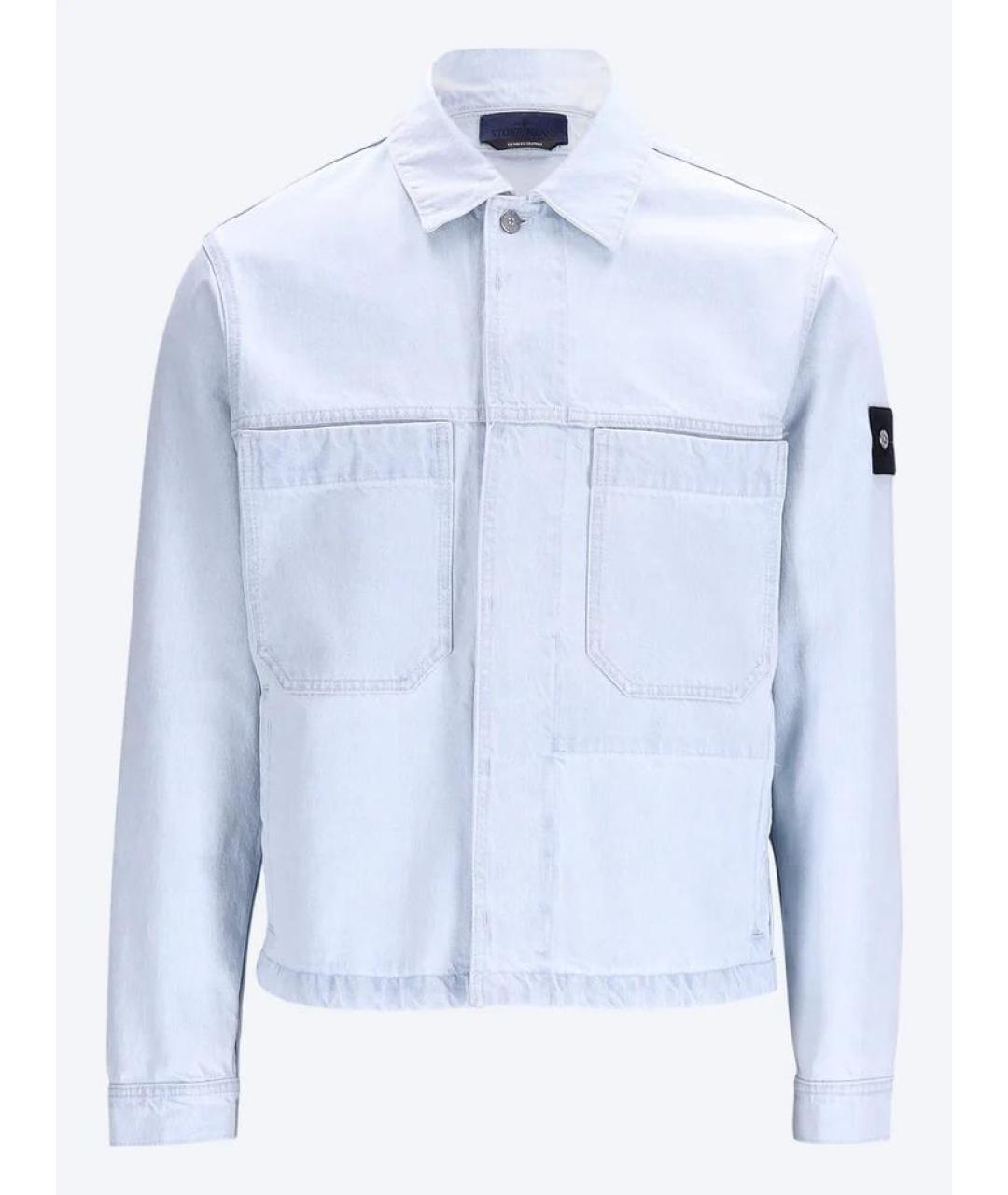 STONE ISLAND Голубая хлопковая куртка, фото 3