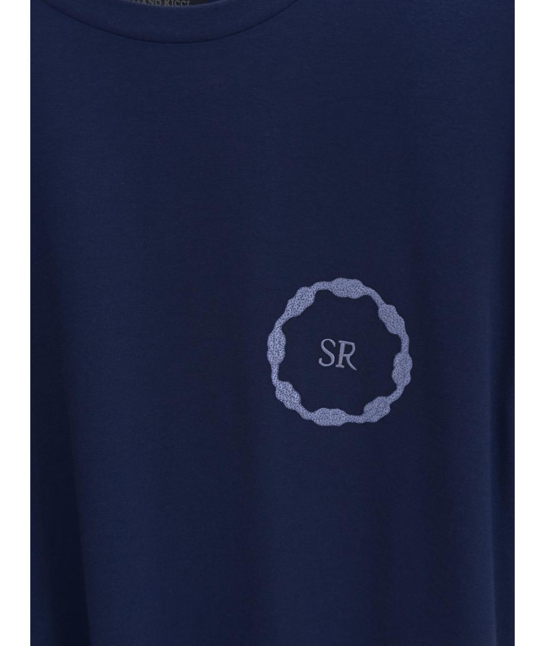 STEFANO RICCI Синяя хлопковая футболка, фото 3
