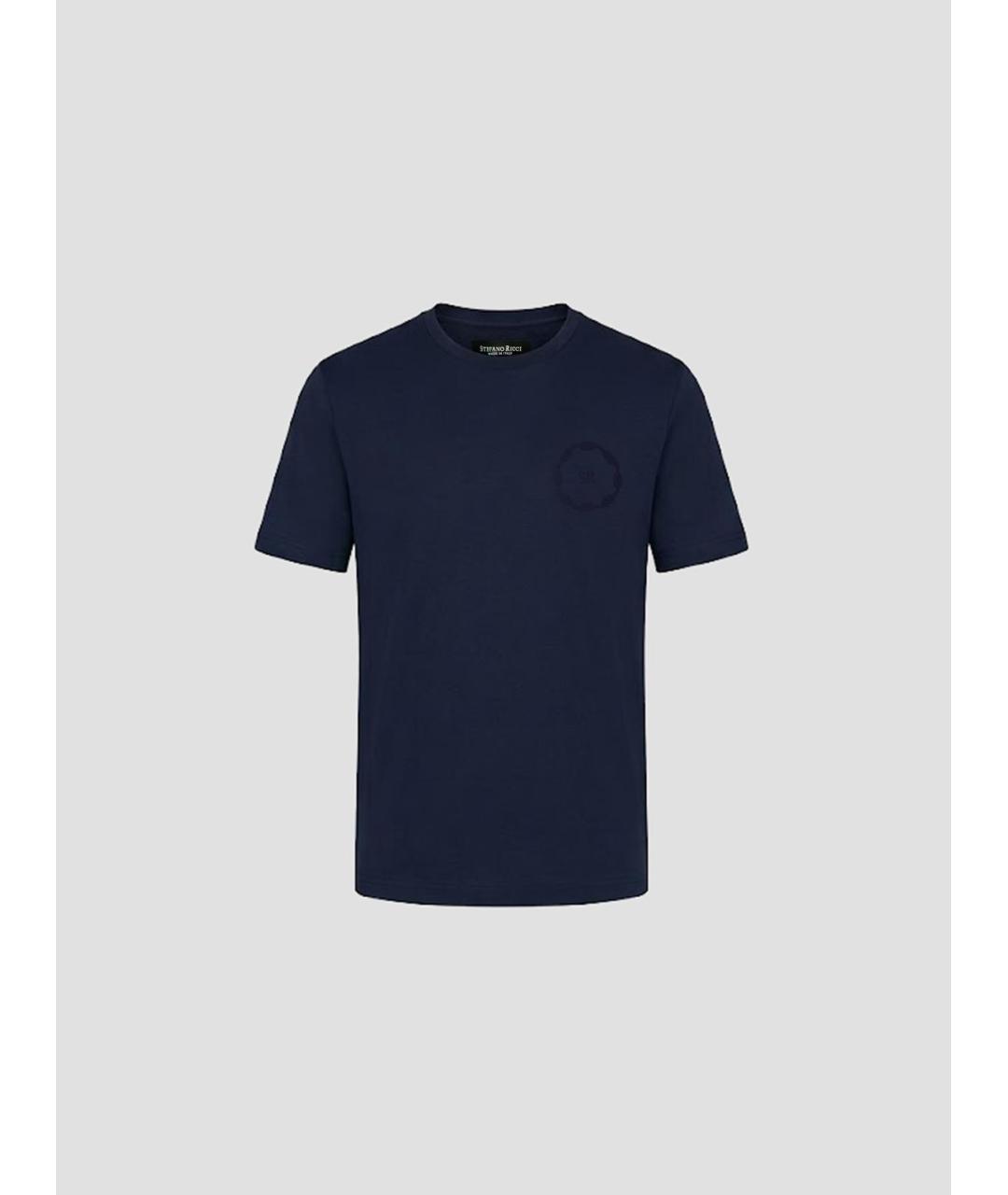 STEFANO RICCI Синяя хлопковая футболка, фото 4