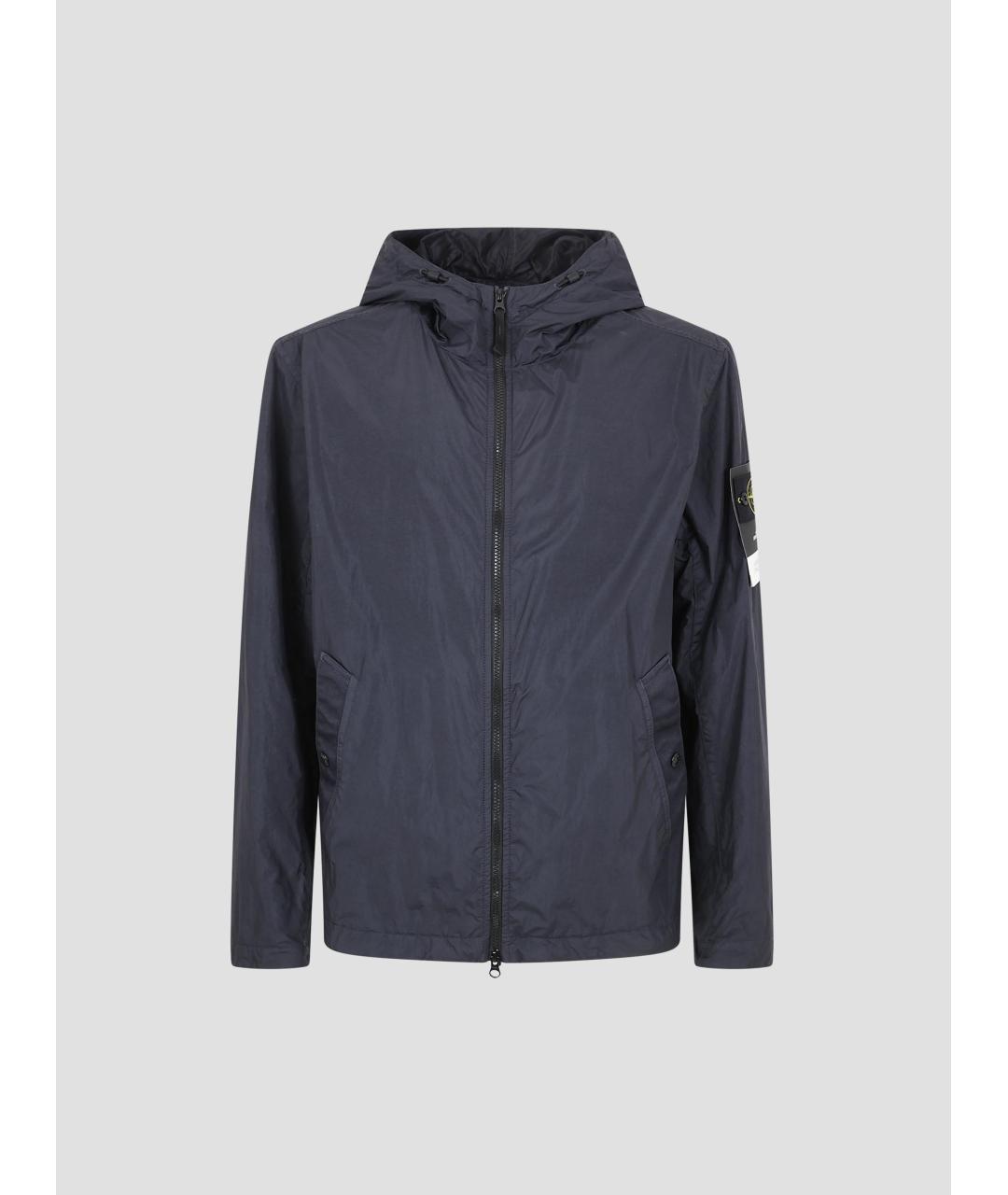 STONE ISLAND Темно-синяя синтетическая куртка, фото 4