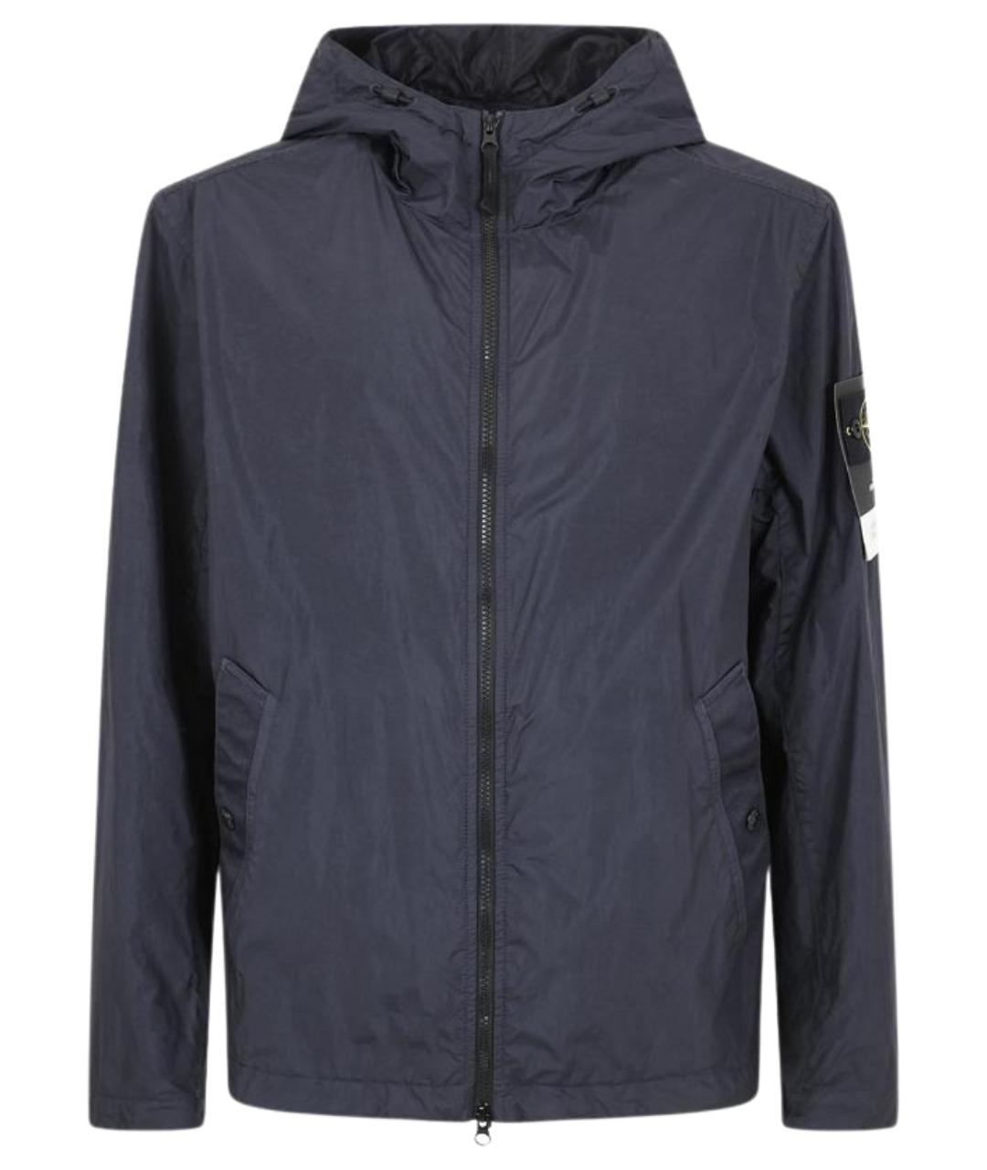 STONE ISLAND Темно-синяя синтетическая куртка, фото 1