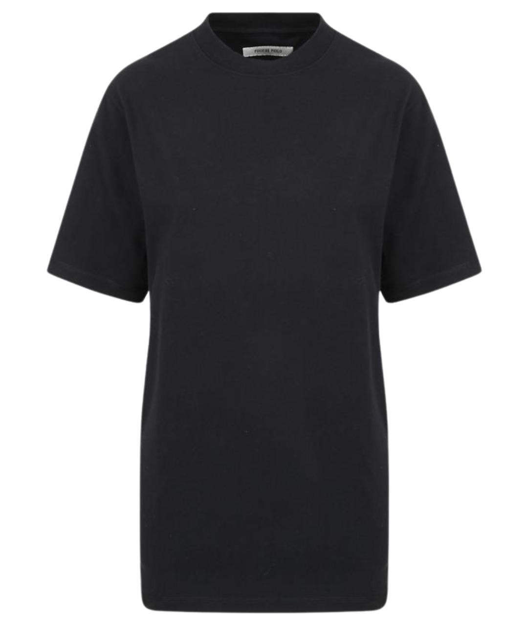 PHOEBE PHILO Черная хлопковая футболка, фото 1