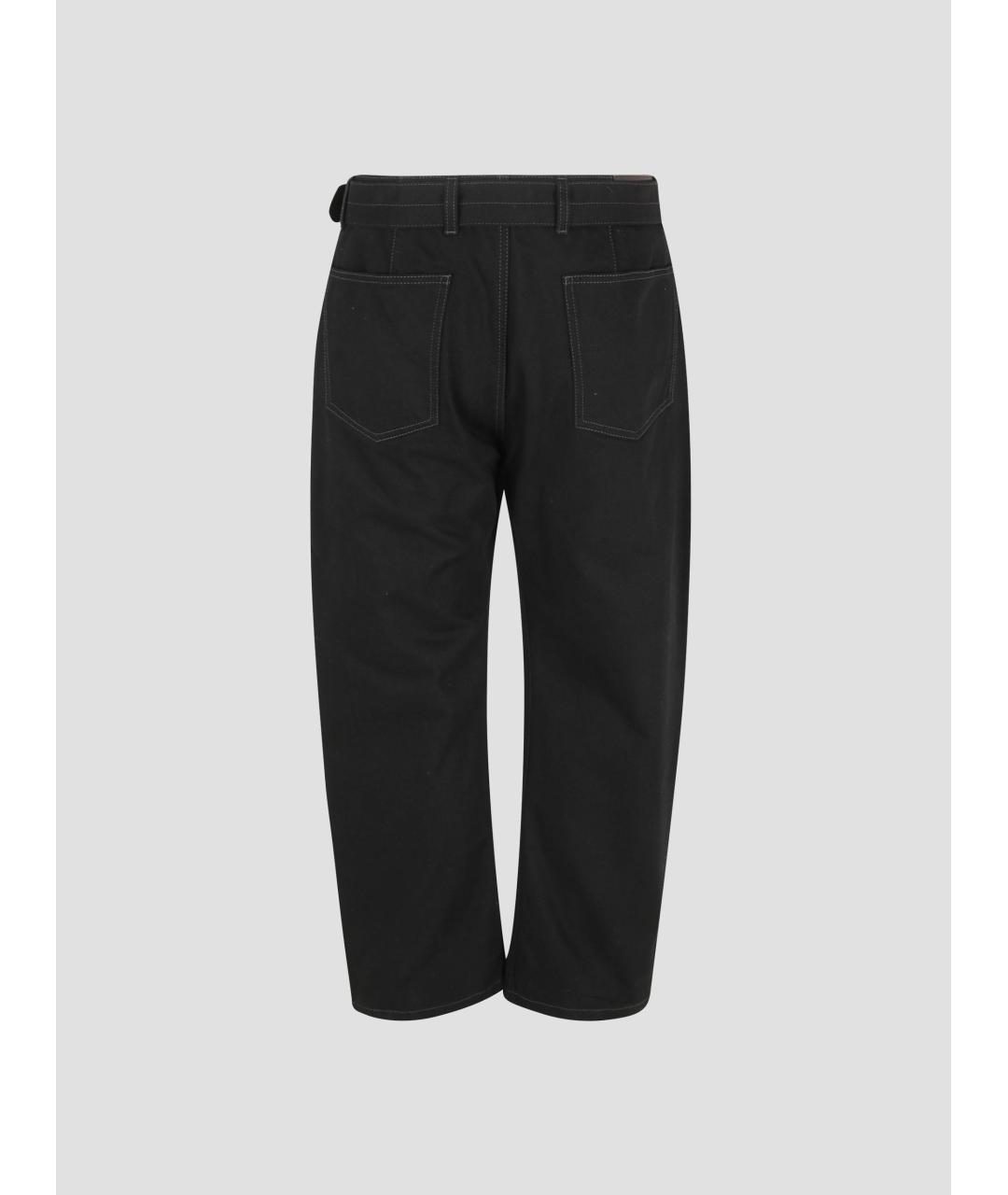 LEMAIRE Черные хлопковые прямые брюки, фото 2