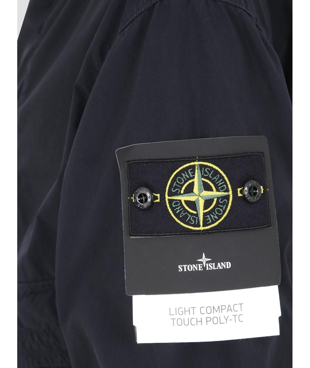 STONE ISLAND Темно-синяя синтетическая куртка, фото 3
