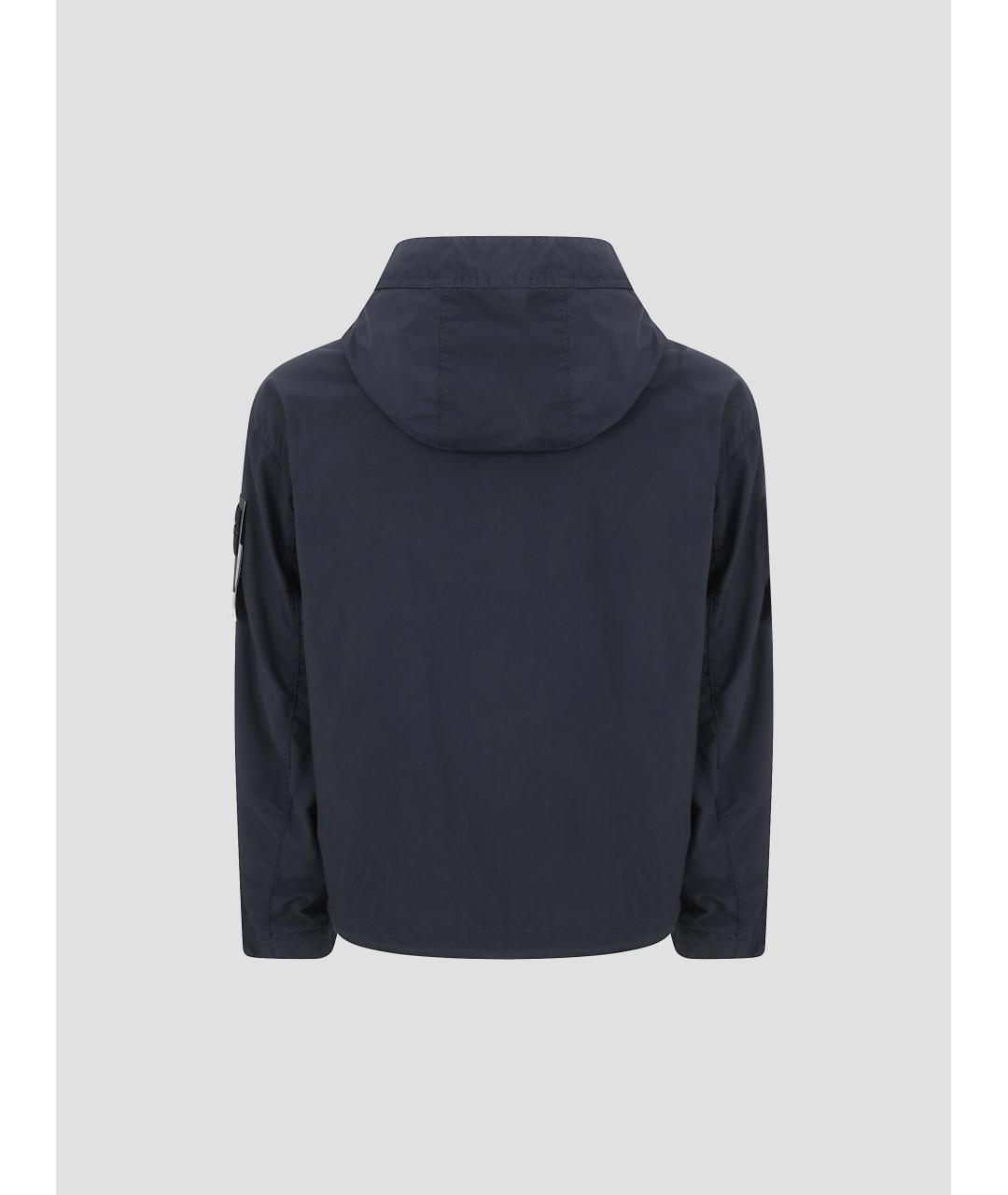 STONE ISLAND Темно-синяя синтетическая куртка, фото 2