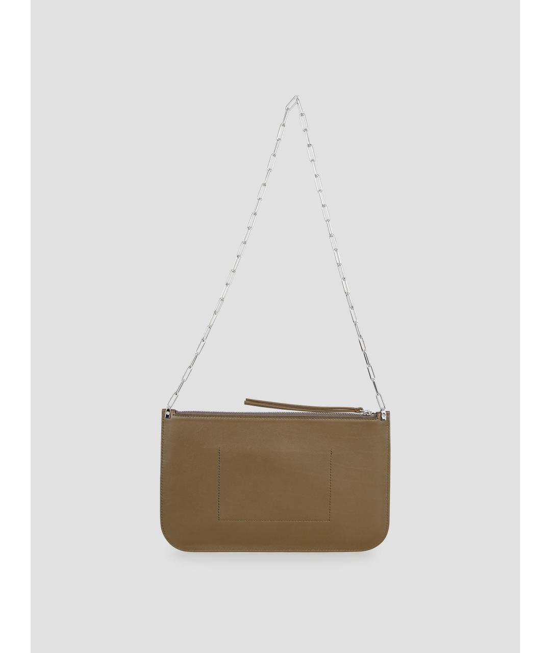 PHOEBE PHILO Хаки кожаная сумка через плечо, фото 3