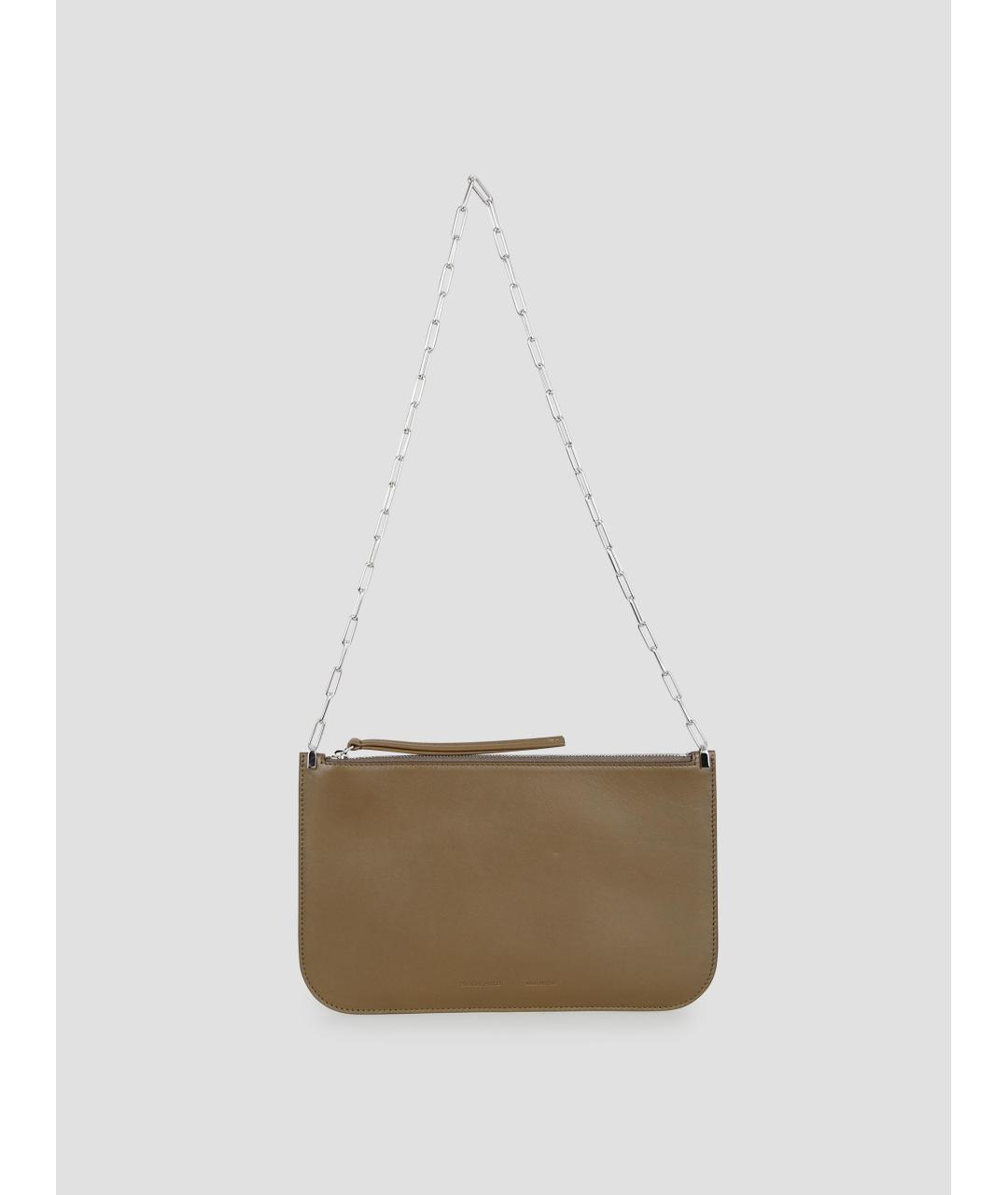 PHOEBE PHILO Хаки кожаная сумка через плечо, фото 4