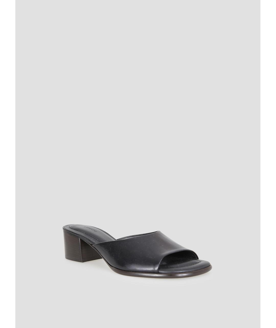 LEMAIRE Черные кожаные мюли, фото 2