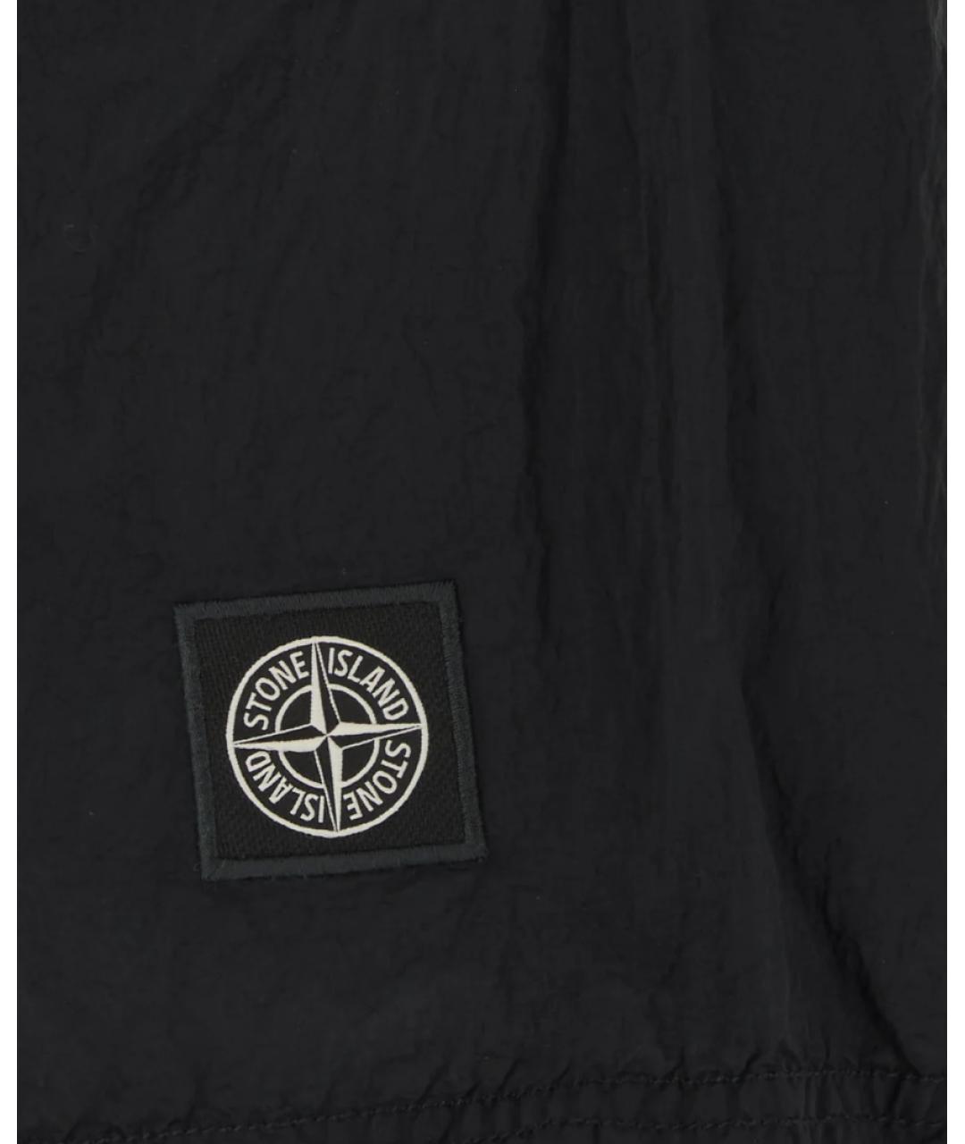 STONE ISLAND Черные полиамидовые шорты, фото 3