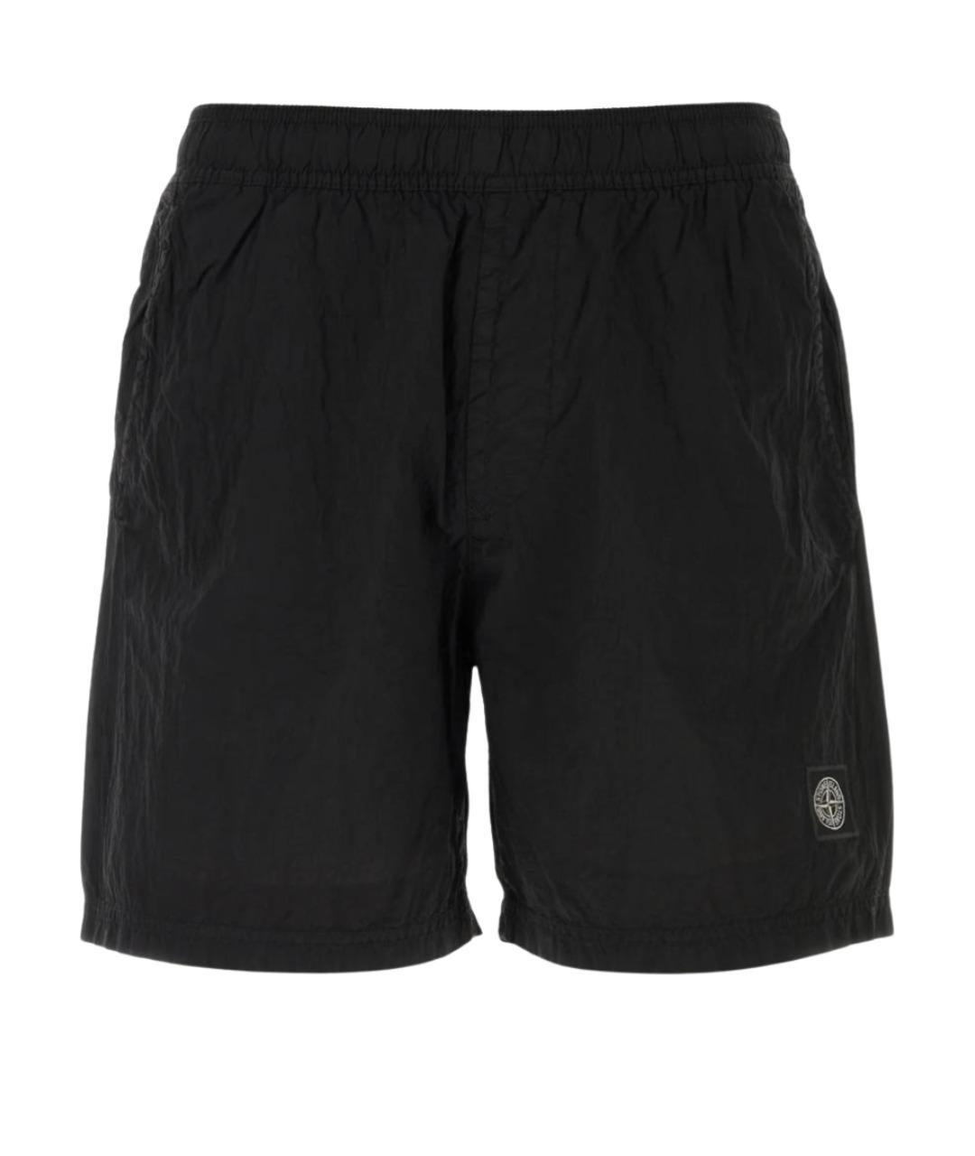 STONE ISLAND Черные полиамидовые шорты, фото 1