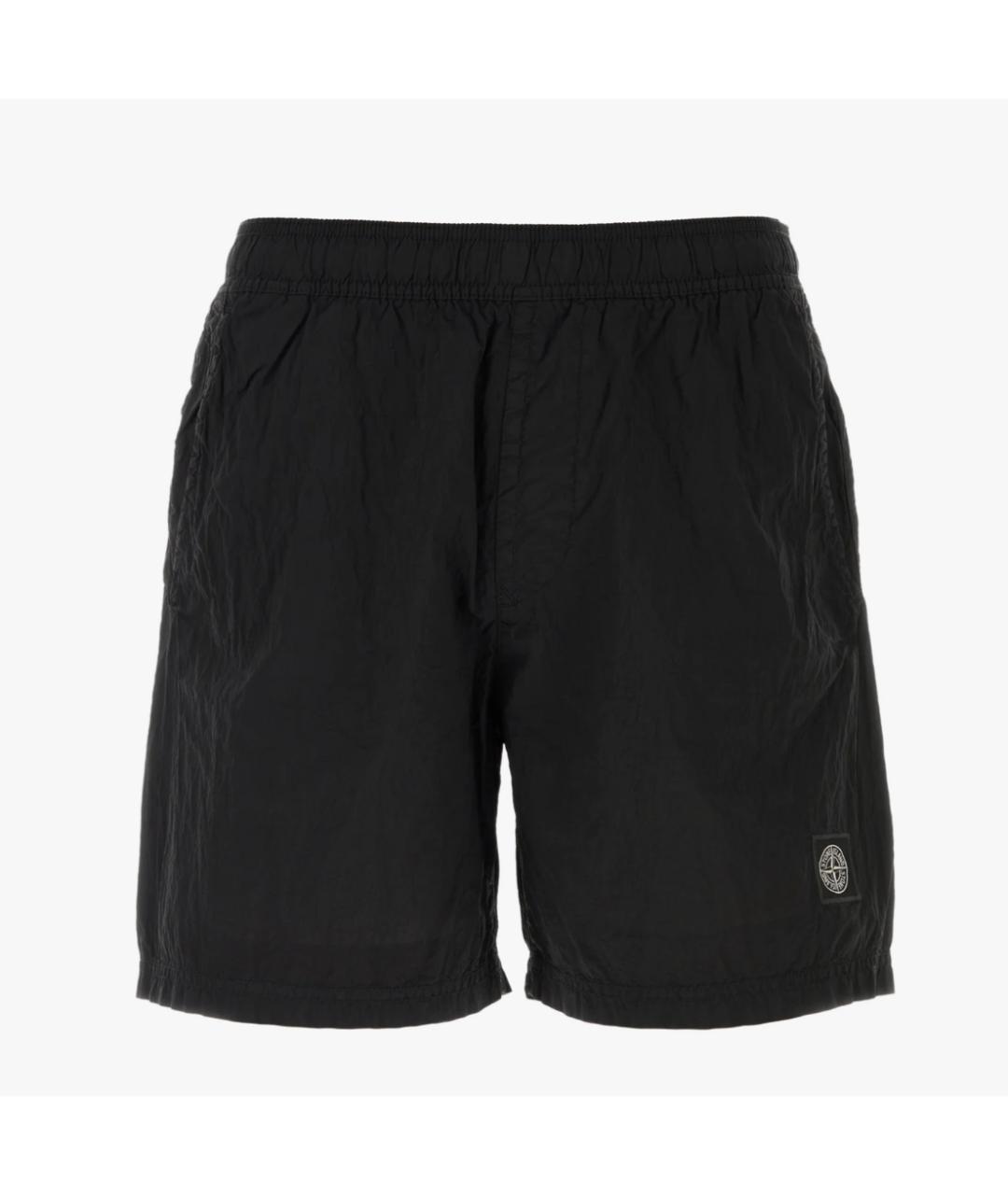STONE ISLAND Черные полиамидовые шорты, фото 4