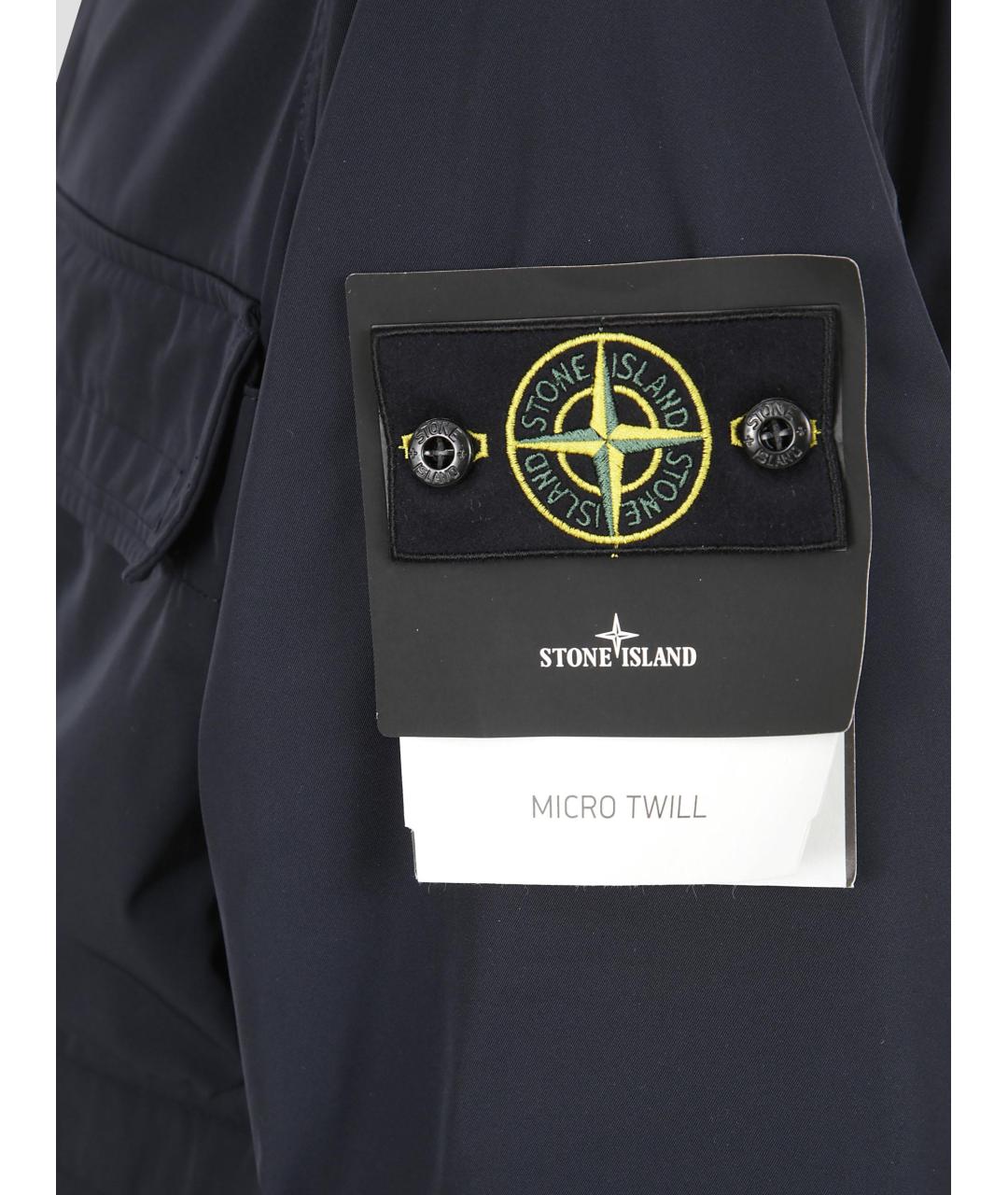 STONE ISLAND Темно-синяя синтетическая куртка, фото 3