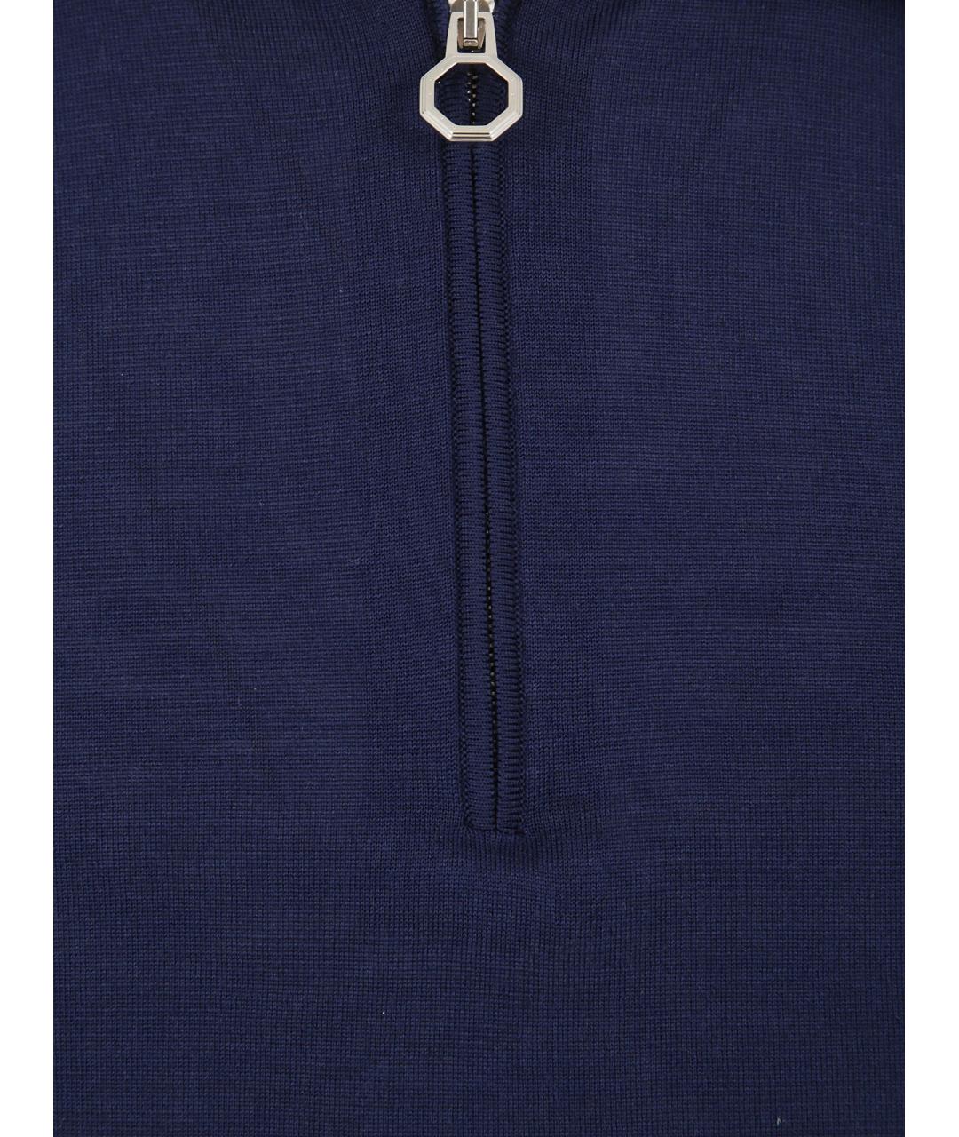 STEFANO RICCI Синее поло с коротким рукавом, фото 3