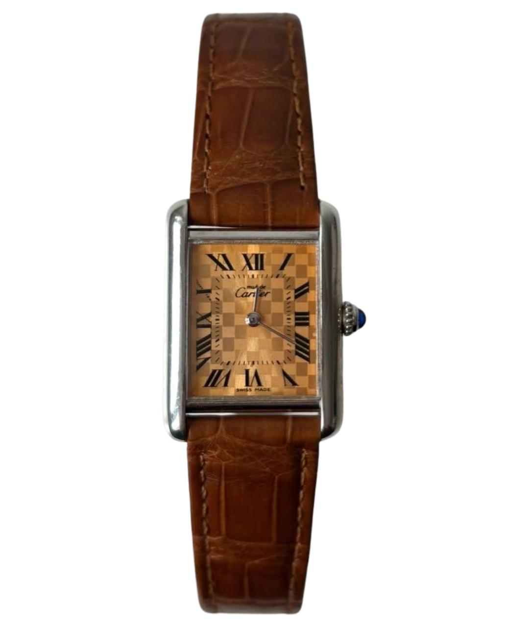 CARTIER Коричневые серебряные часы, фото 1