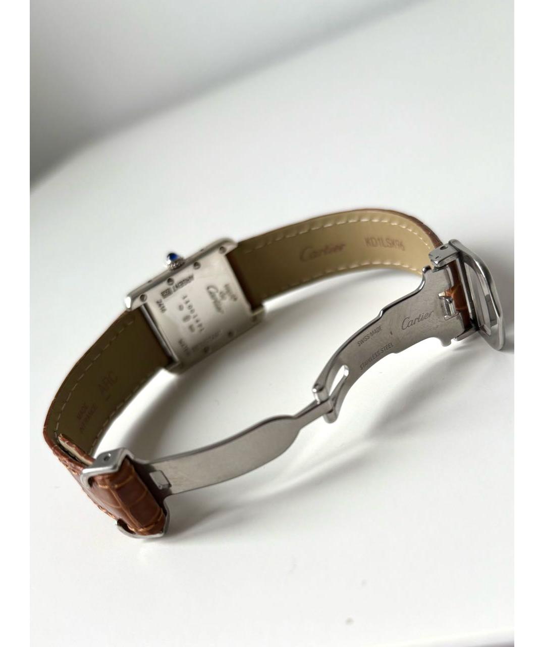 CARTIER Коричневые серебряные часы, фото 4