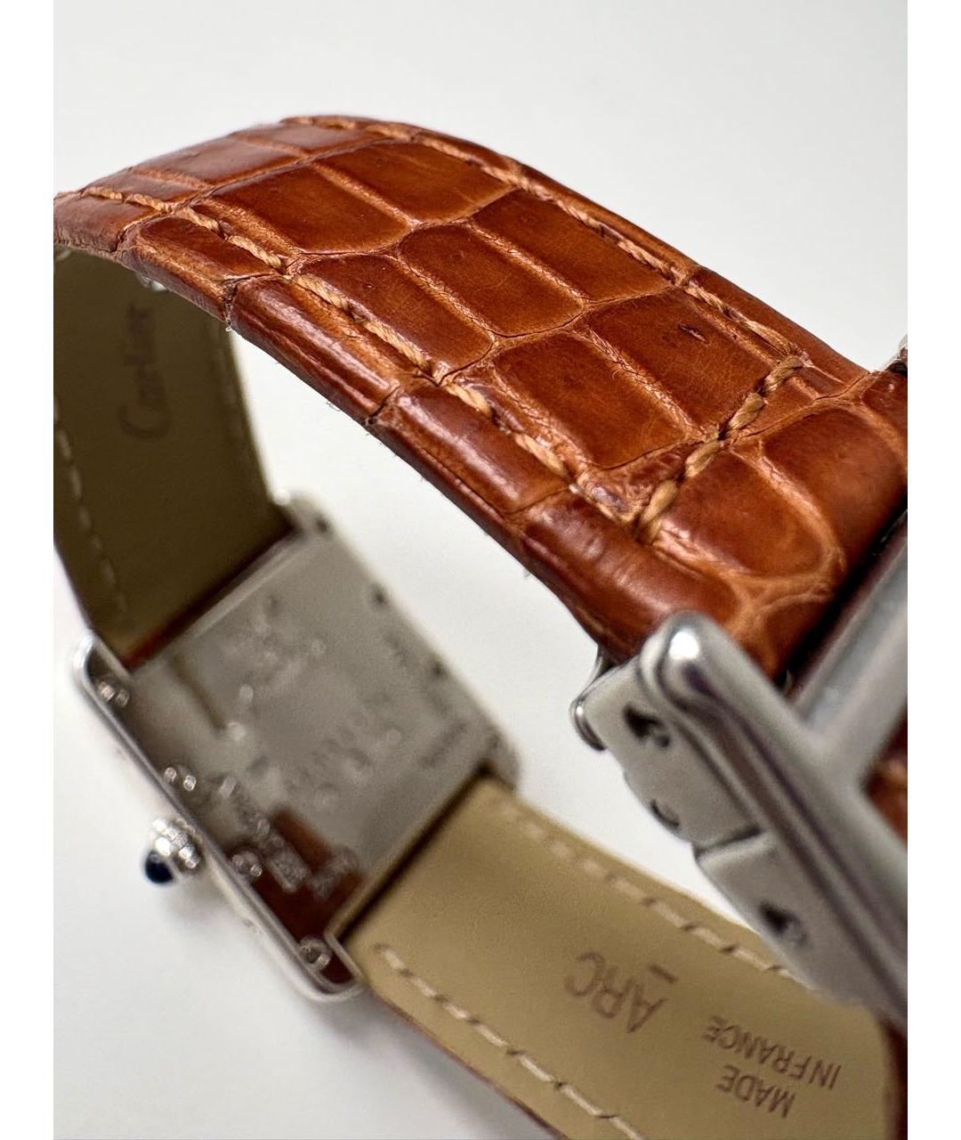 CARTIER Коричневые серебряные часы, фото 6