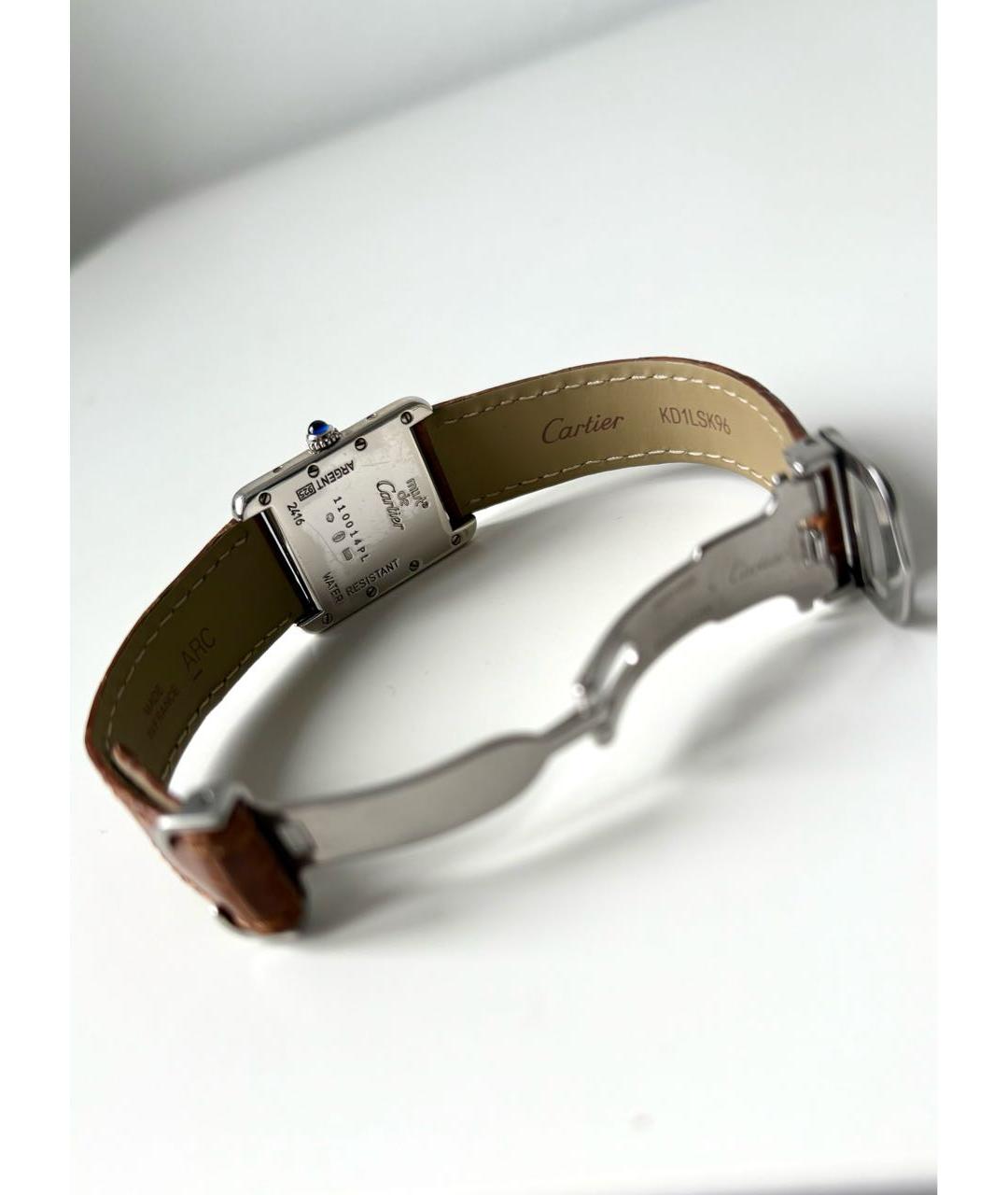 CARTIER Коричневые серебряные часы, фото 3