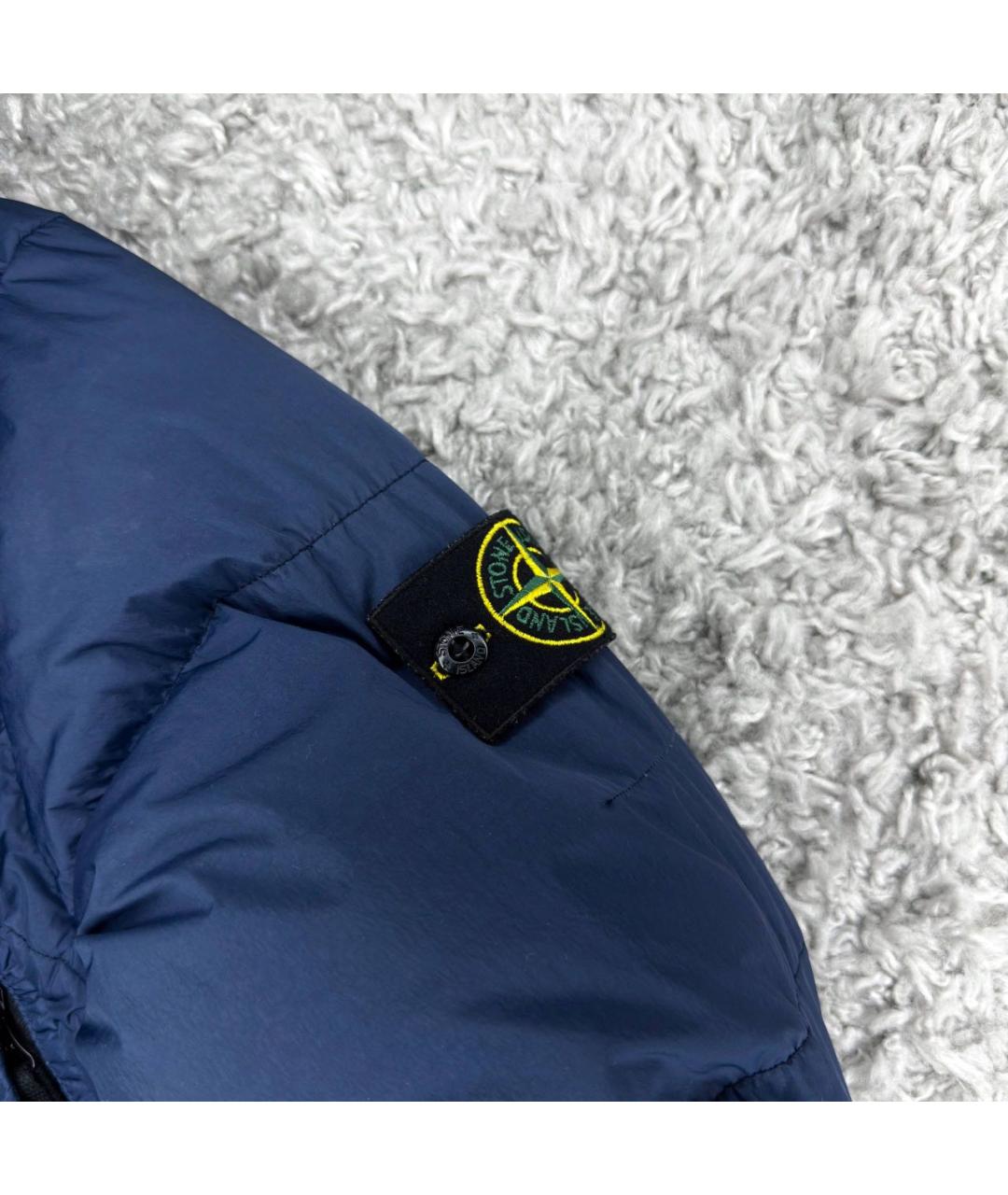 STONE ISLAND Темно-синий пуховик, фото 2