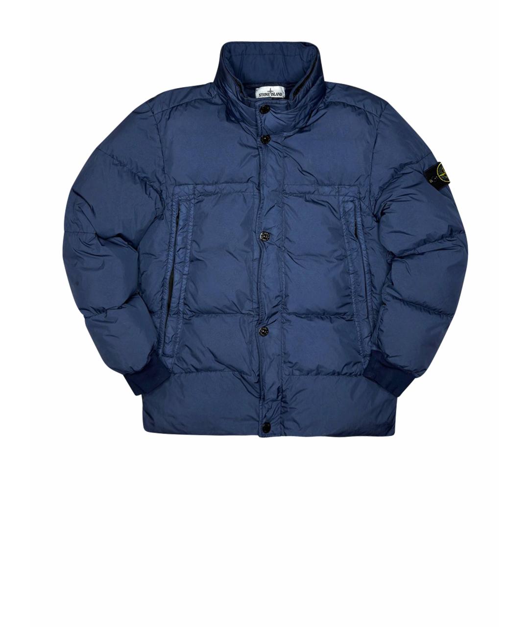 STONE ISLAND Темно-синий пуховик, фото 1
